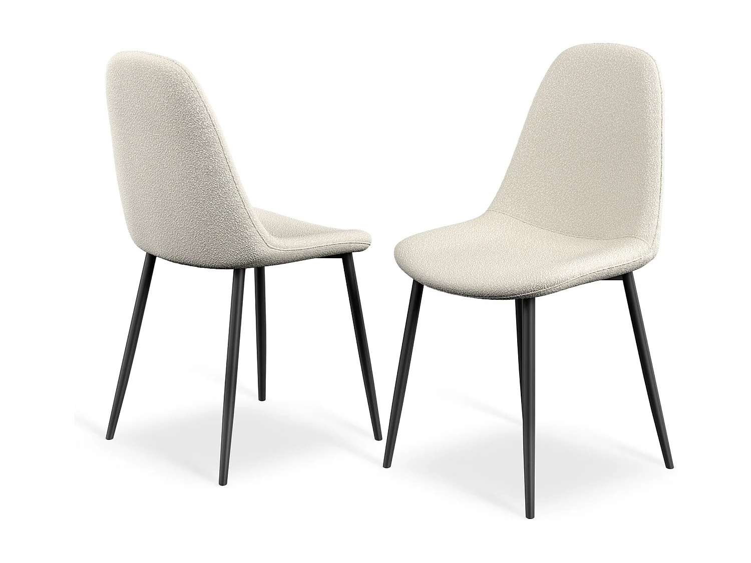 Haydon Extending Dining Table And Chairs - Oak Effect Table Top w Black Legs + Maya Boucle Dining Chair Set Of 4