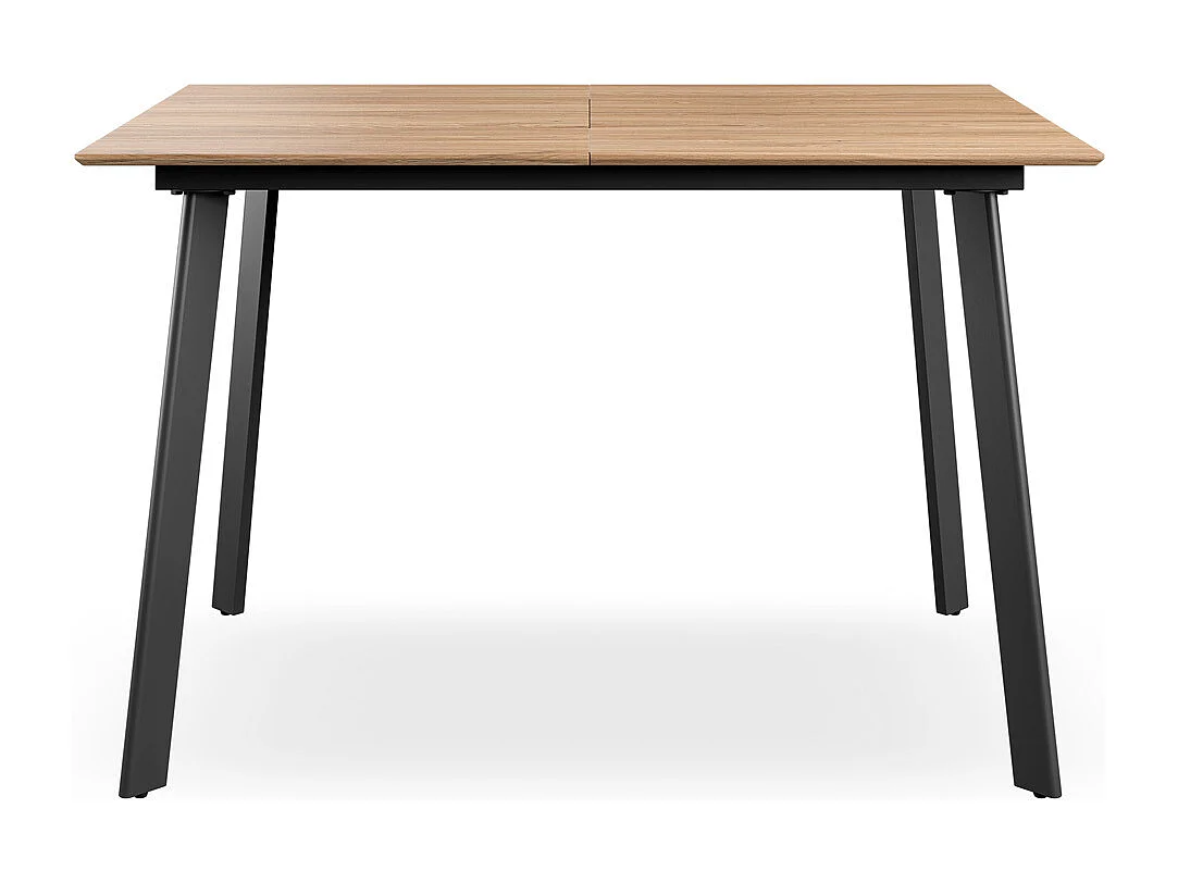 Haydon Extending Dining Table And Chairs -  Oak Effect Table Top w Black Legs + Anika Velvet Dining Chair Set Of 4
