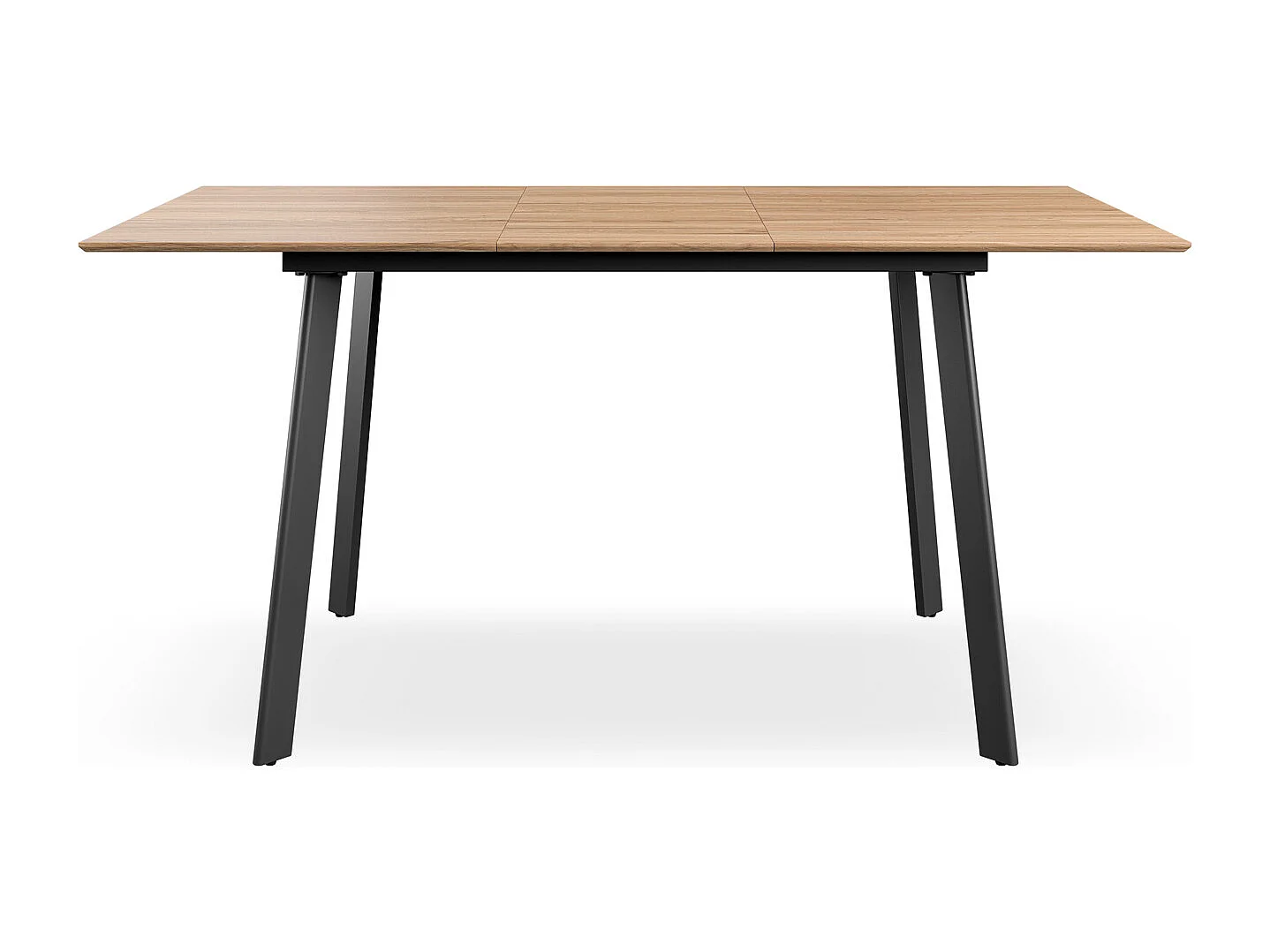 Haydon Extending Dining Table And Chairs -  Oak Effect Table Top w Black Legs + Anika Velvet Dining Chair Set Of 4
