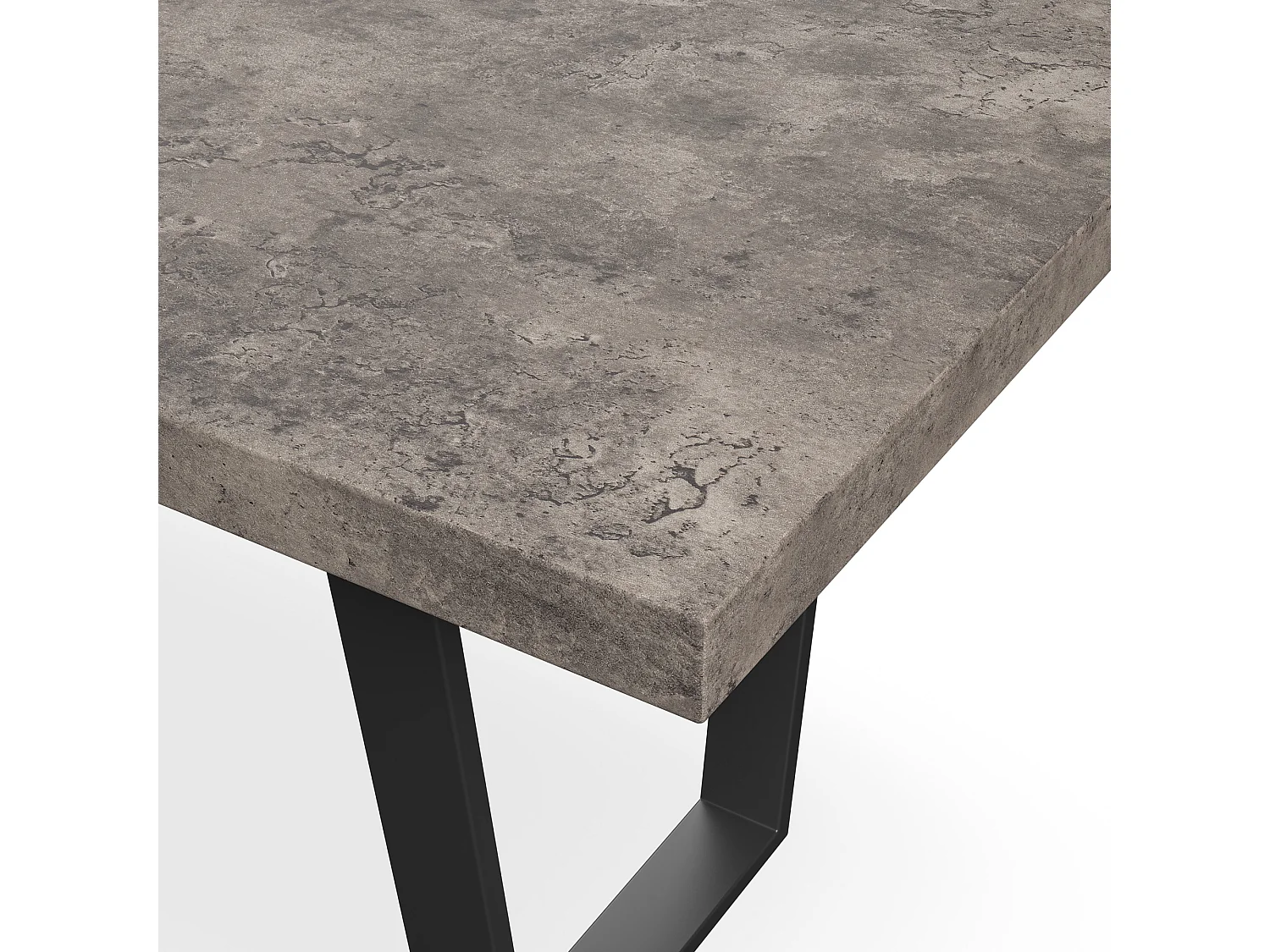 Aria Dining Table And Chairs -  Concrete Effect Table Top w Black Legs + Anika Velvet Dining Chair Set Of 4