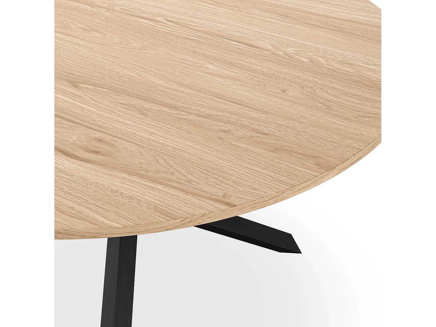 Malvern Round Dining Table And Chairs -  Oak Table Top w Solid Oak Black Legs + Nova Velvet Dining Chair Set Of 4