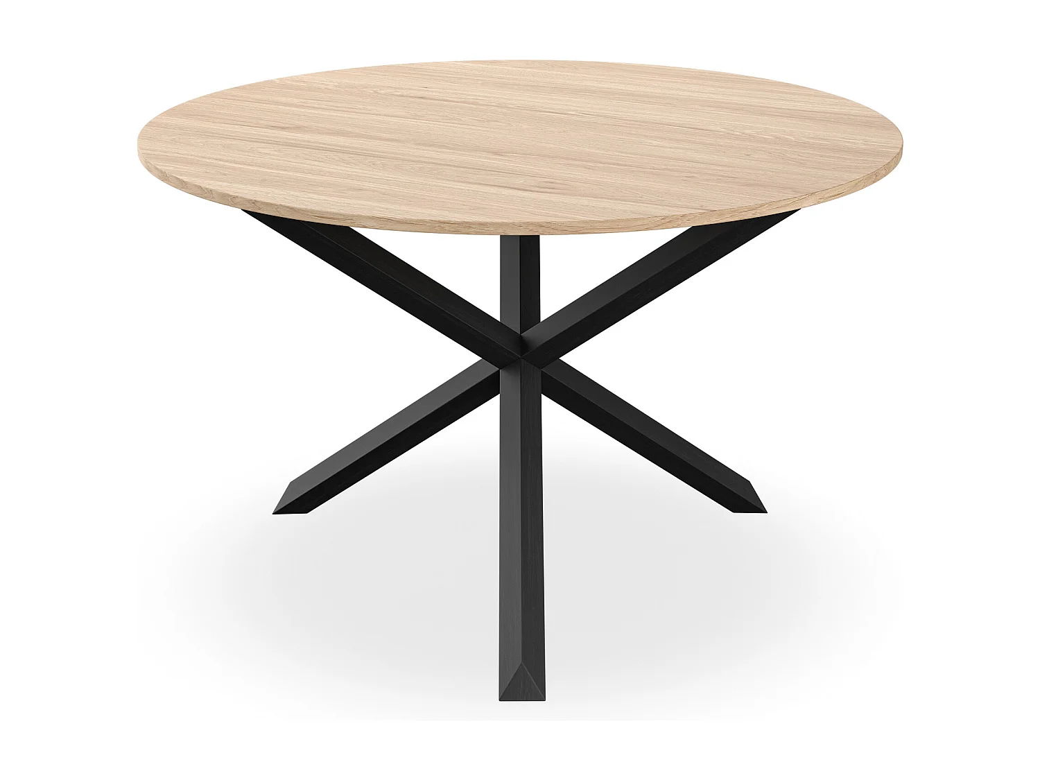 Malvern Round Dining Table And Chairs -  Oak Table Top w Solid Oak Black Legs + Nova Velvet Dining Chair Set Of 4