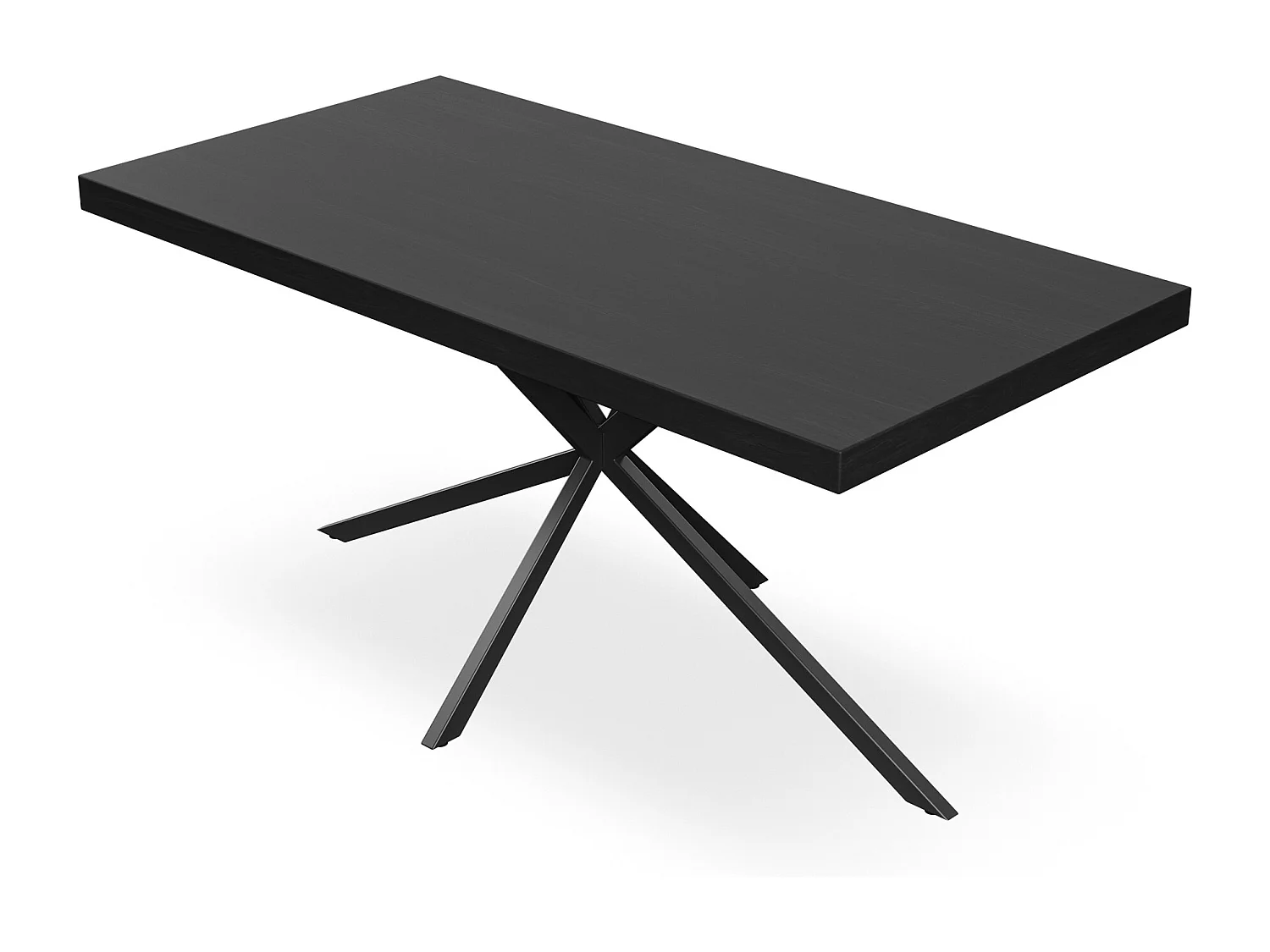Donni Dining Table And Chairs -  Black Table Top w Black Legs + Anika Velvet Dining Chair Set Of 6