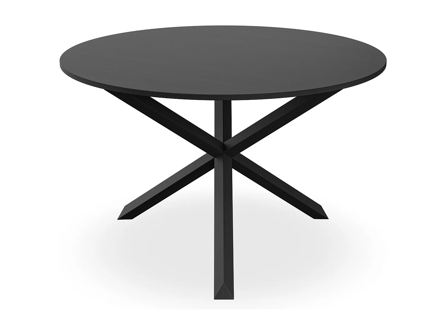 Malvern Round Dining Table And Chairs -  Black Table Top w Solid Oak Black Legs + Nova Velvet Dining Chair Set Of 6