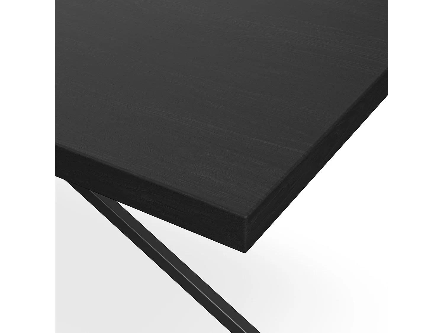 Donni Dining Table And Chairs -  Black Table Top w Black Legs + Nova Faux Leather Dining Chair Set Of 6