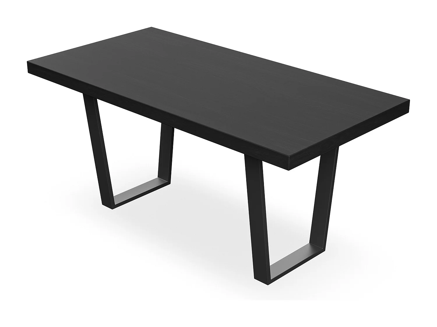 Aria Dining Table And Chairs -  Black Table Top w Black Legs + Nova Faux Leather Dining Chair Set Of 6