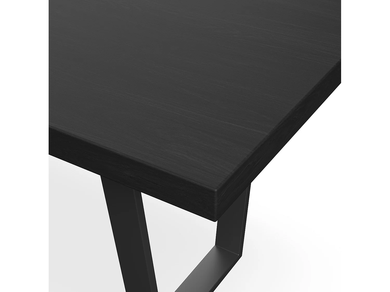 Aria Dining Table And Chairs -  Black Table Top w Black Legs + Nova Faux Leather Dining Chair Set Of 6
