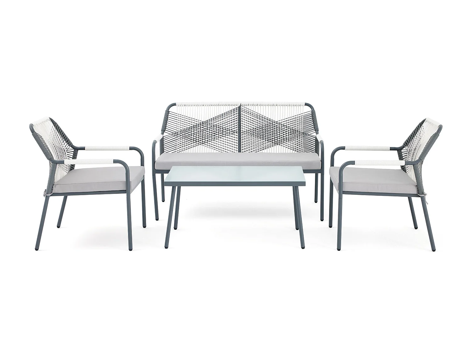 Lagos Garden Sofa Set 4 Seater Outdoor Corner Sofa with Glass Table
