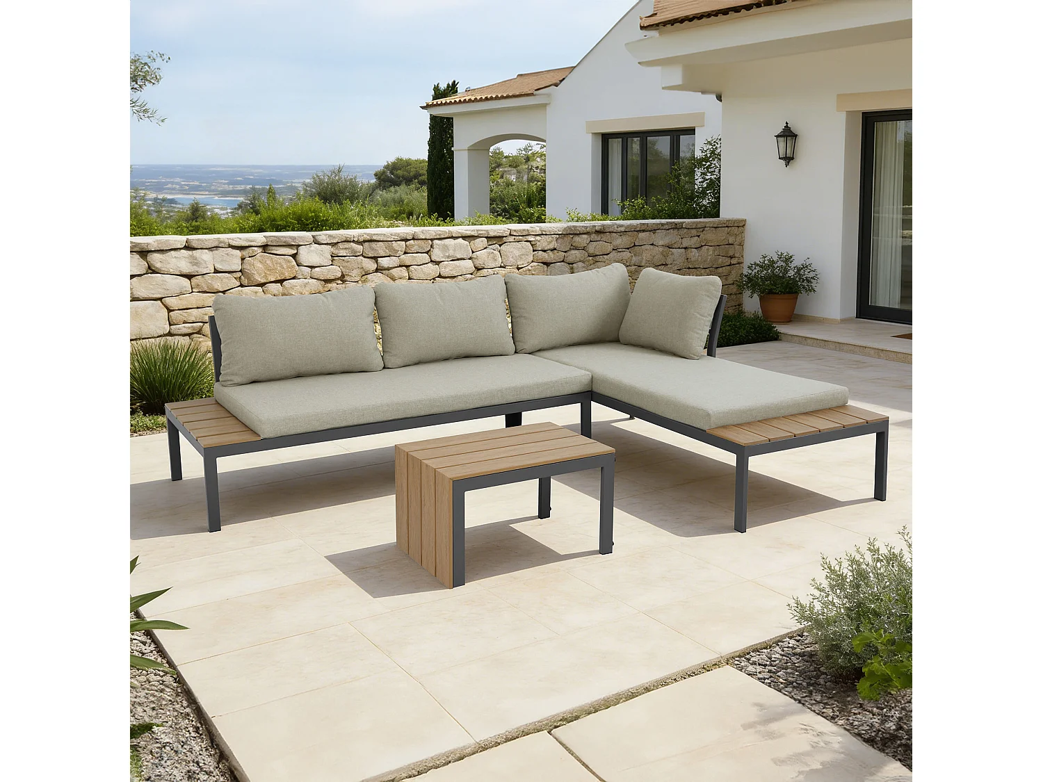 Tampa Garden Corner Sofa Outdoor Sofa Set with Table