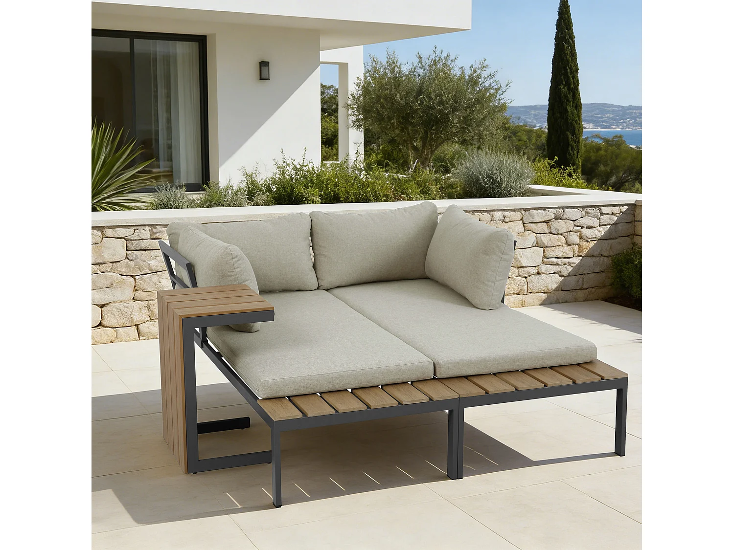 Tampa Garden Corner Sofa Outdoor Sofa Set with Table