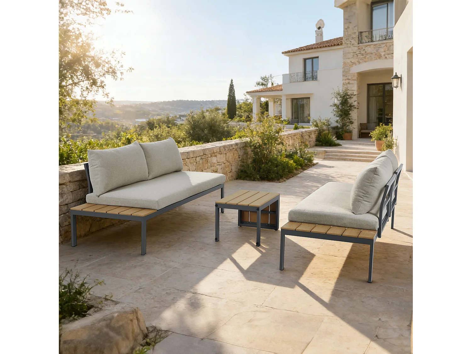 Tampa Garden Corner Sofa Outdoor Sofa Set with Table
