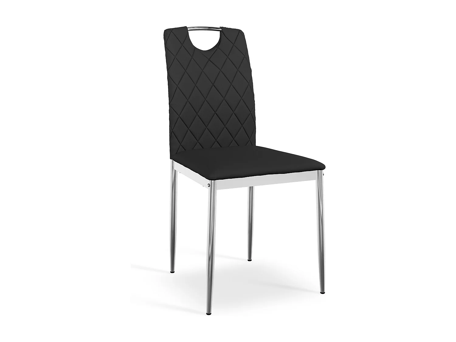 Aria Dining Table And Chairs -  White Marble Effect Table Top w Chrome Legs + Monza Faux Leather Dining Chair w Chrome Legs Set Of 6