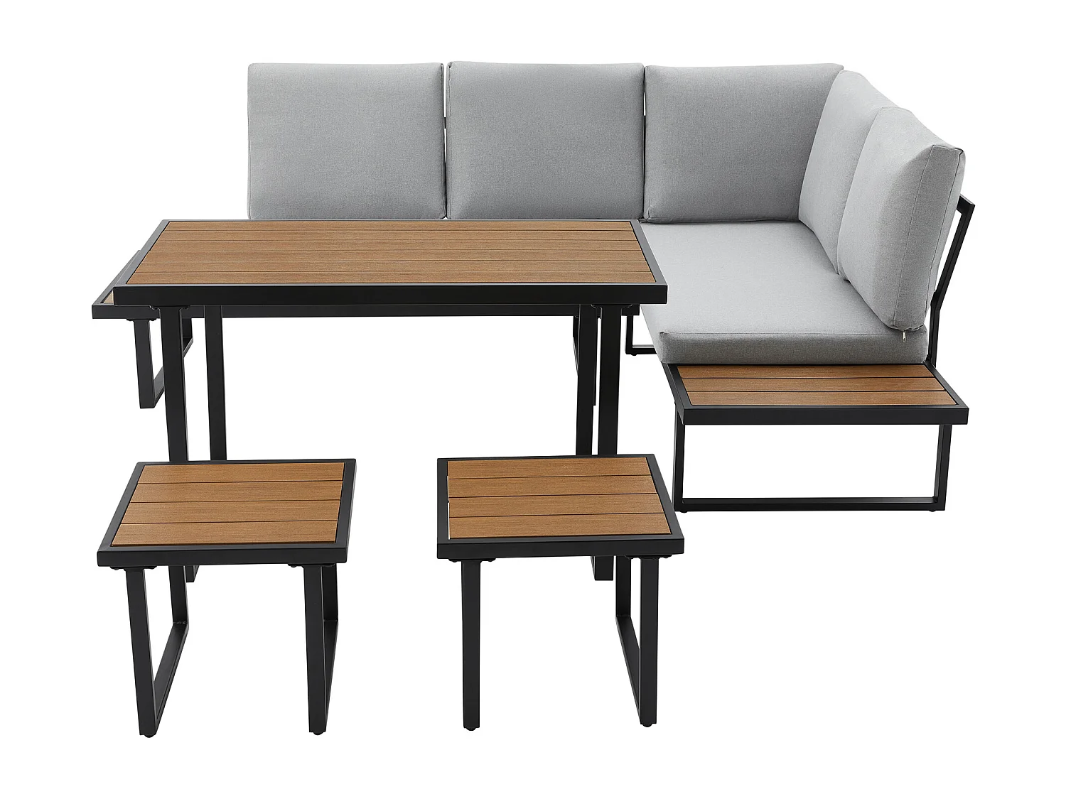 Amalfi Garden Dining Set 6 Seater Corner Dining Furniture with Table