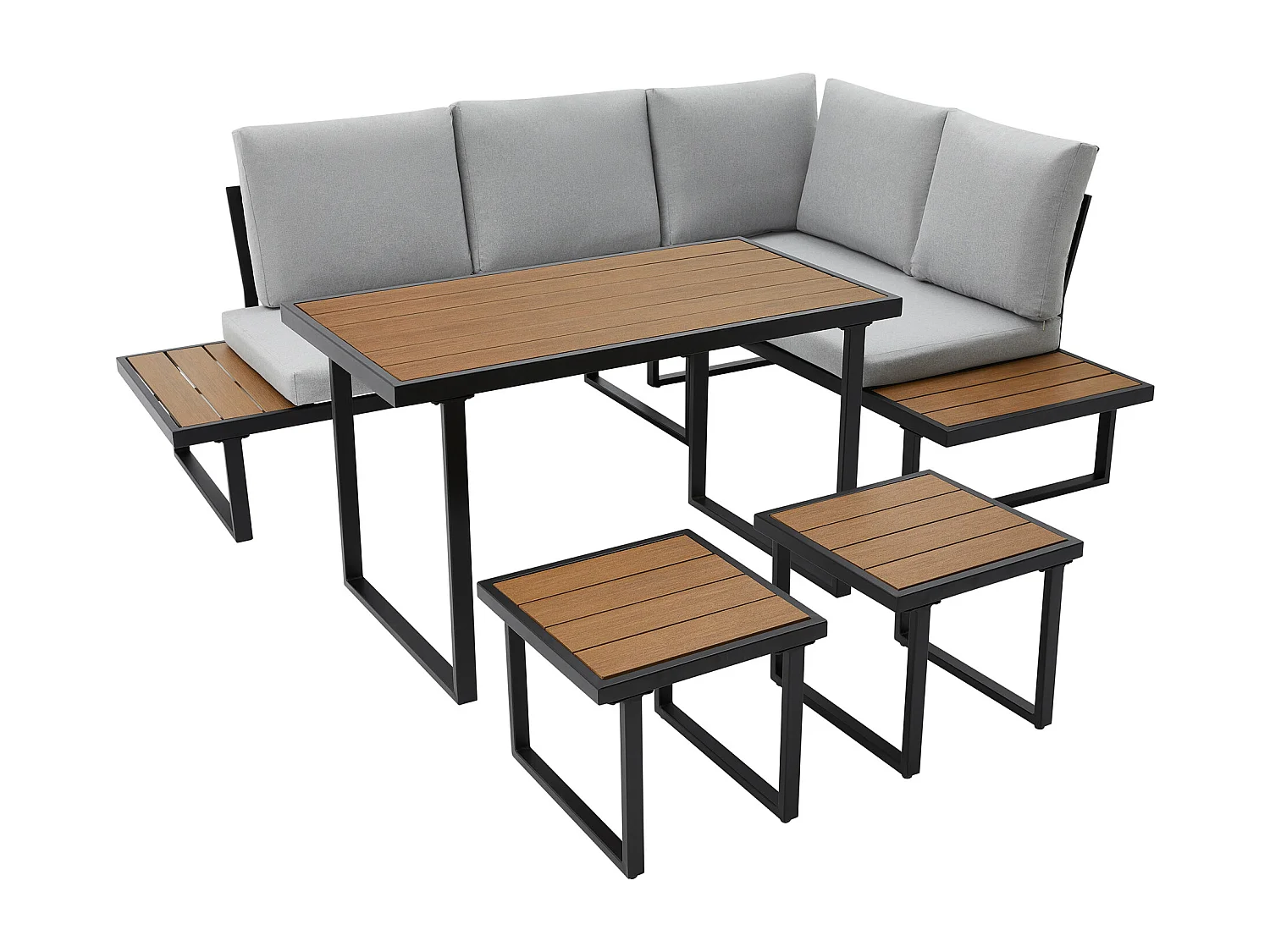 Amalfi Garden Dining Set 6 Seater Corner Dining Furniture with Table