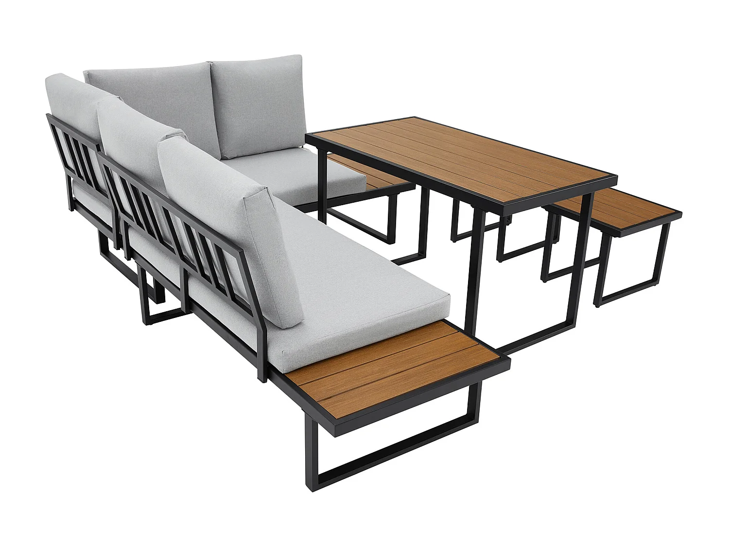 Amalfi Garden Dining Set 6 Seater Dining Furniture w Table and Cover
