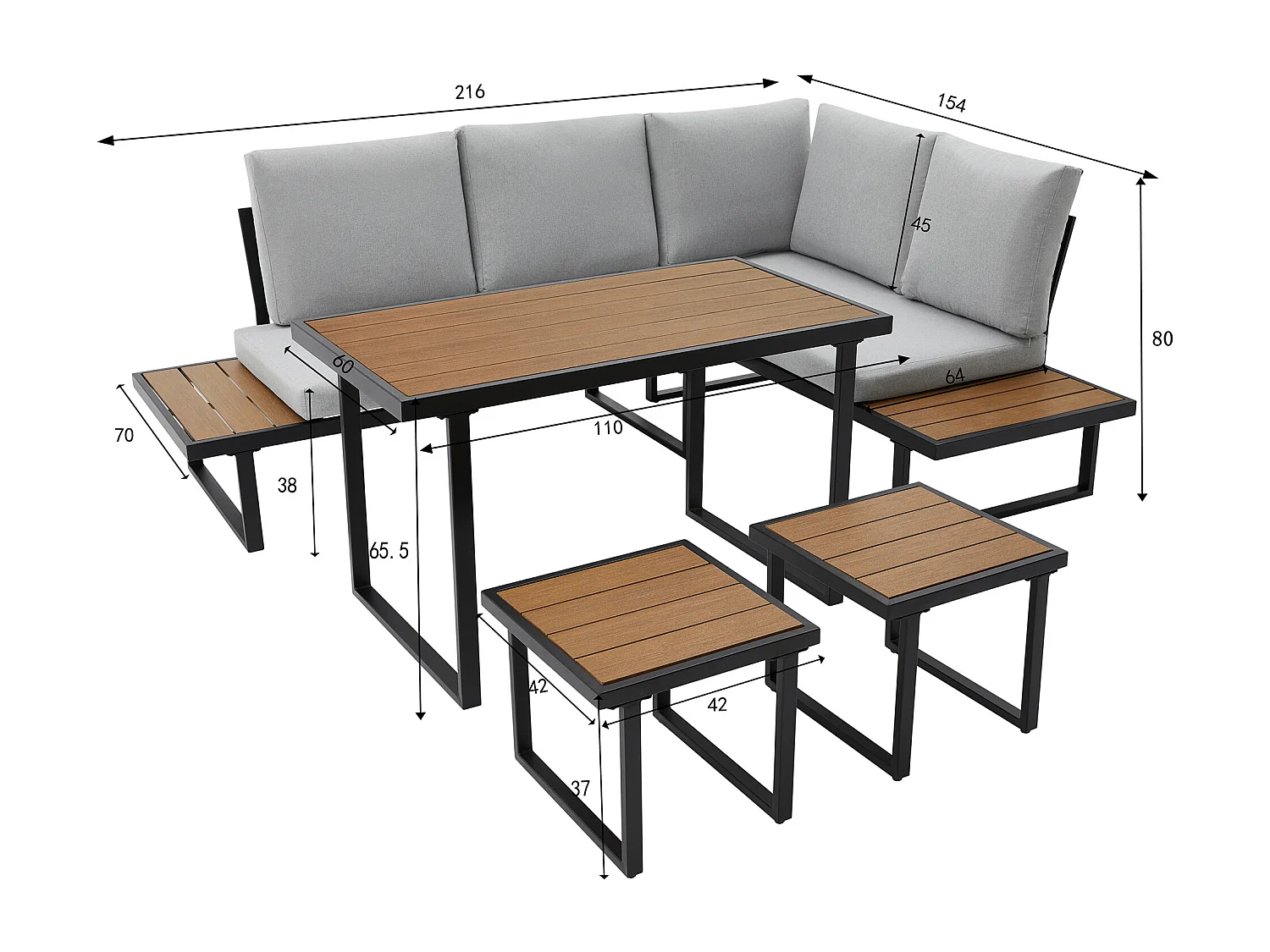 Amalfi Garden Dining Set 6 Seater Dining Furniture w Table and Cover