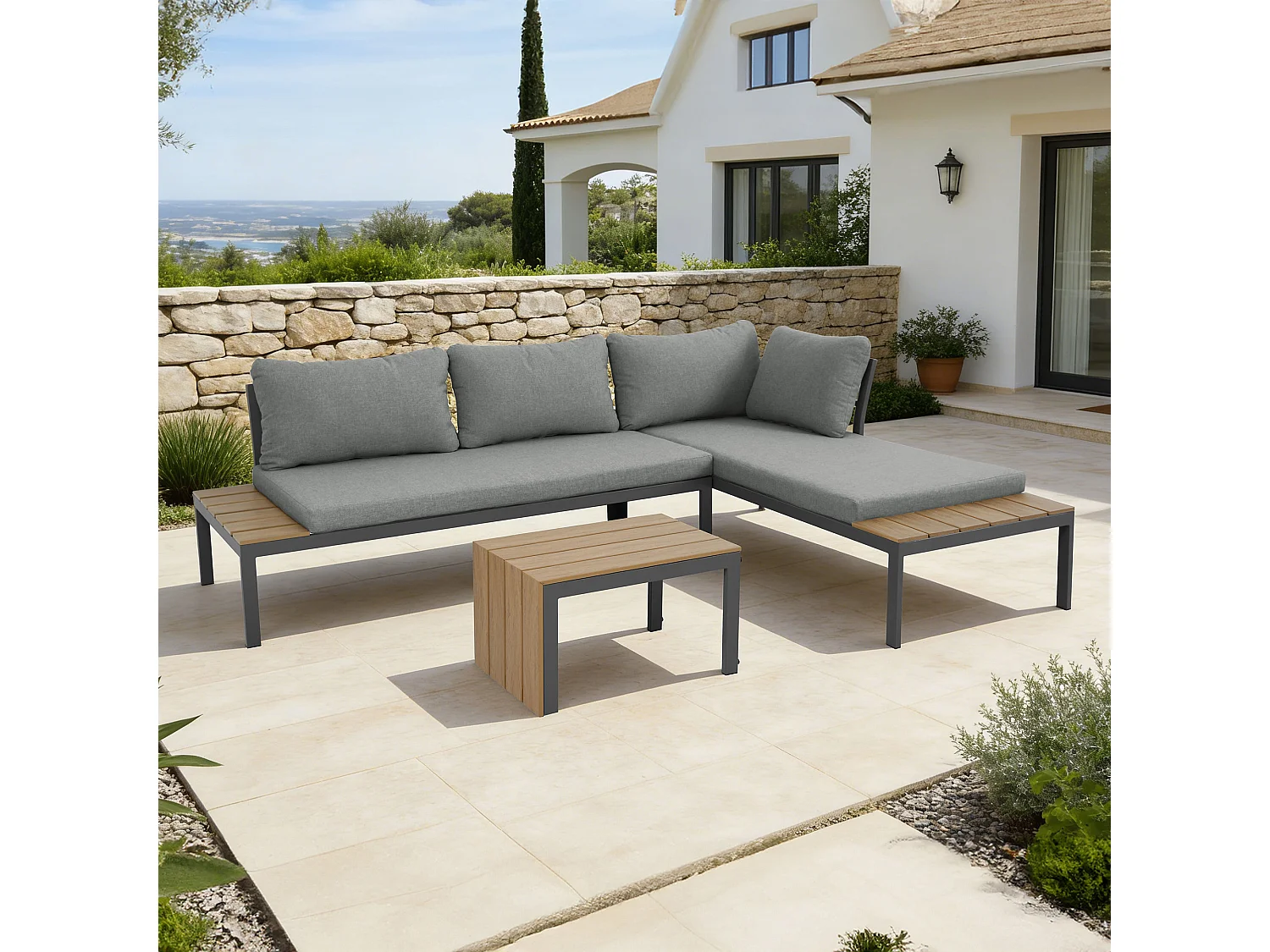 Tampa Garden Corner Sofa Outdoor Sofa Set with Table
