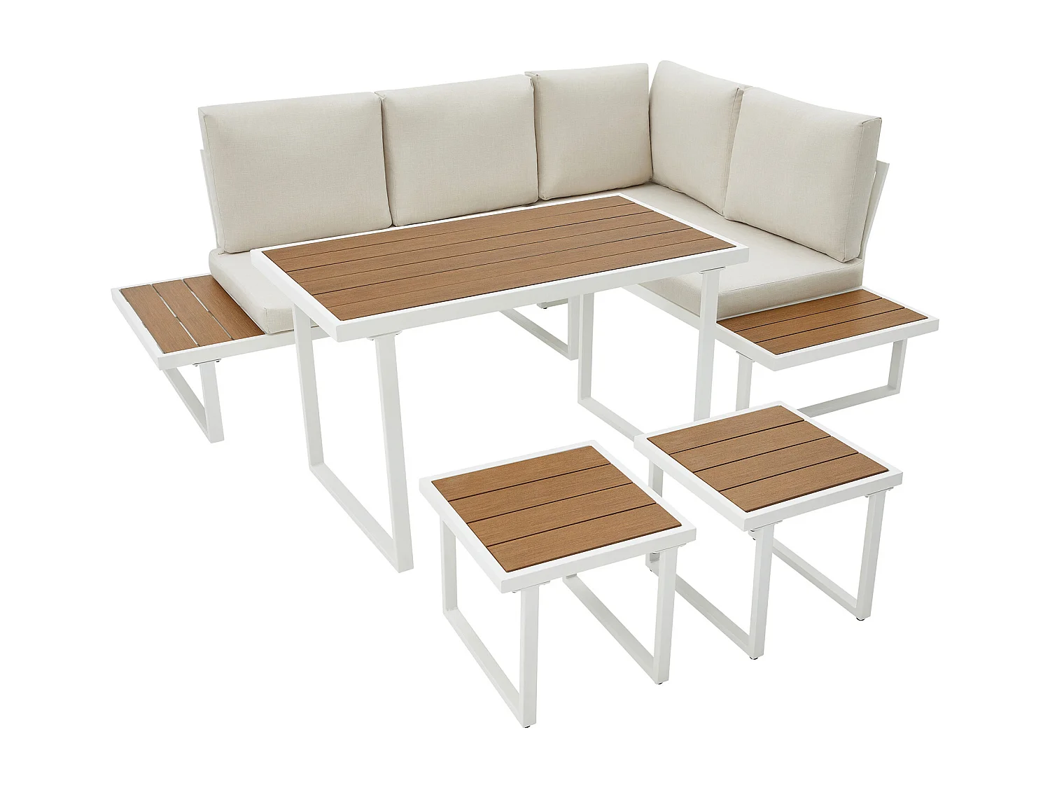 Amalfi Garden Dining Set 6 Seater Corner Dining Furniture with Table
