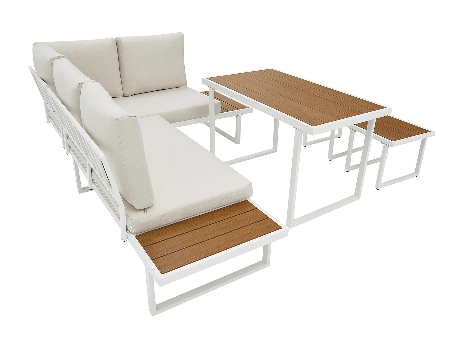 Amalfi Garden Dining Set 6 Seater Corner Dining Furniture with Table