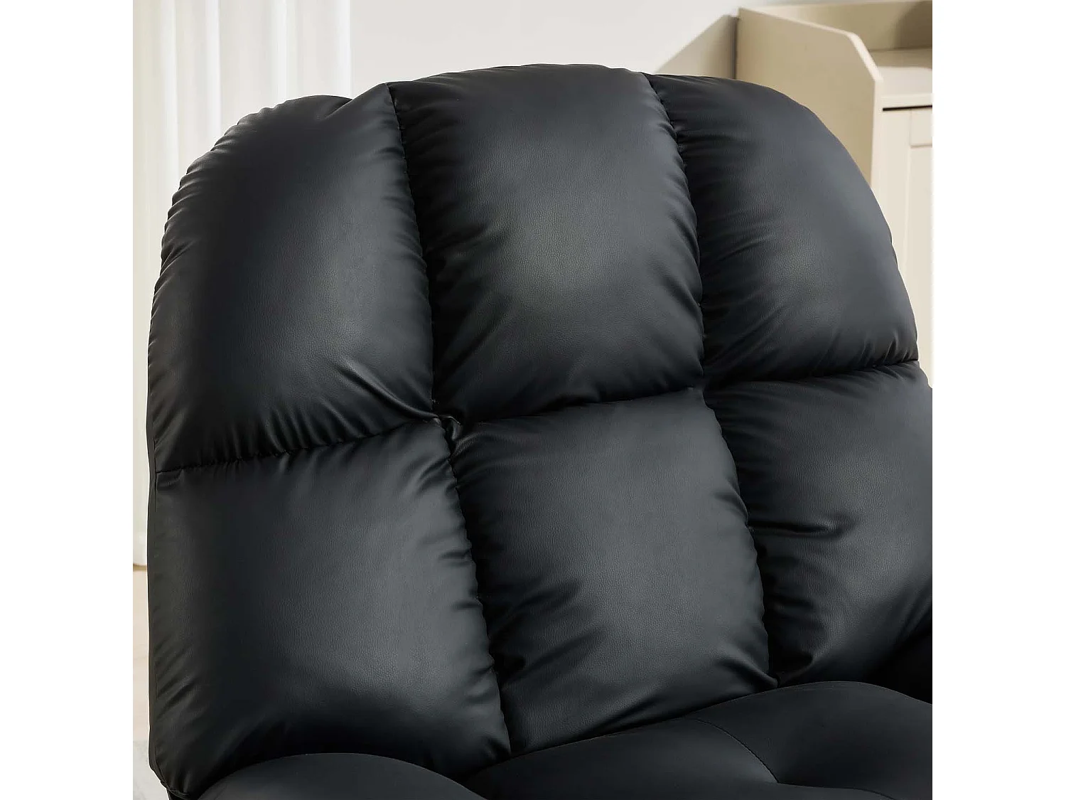 Chicago Faux Leather Swivel & Rocker Electric Recliner Chair Black