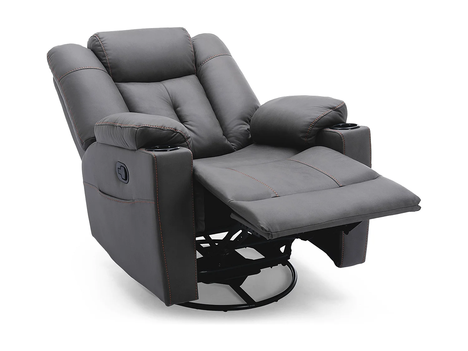 Afton Technology Fabric Recliner Rocking Swivel Cinema Sofa Chair