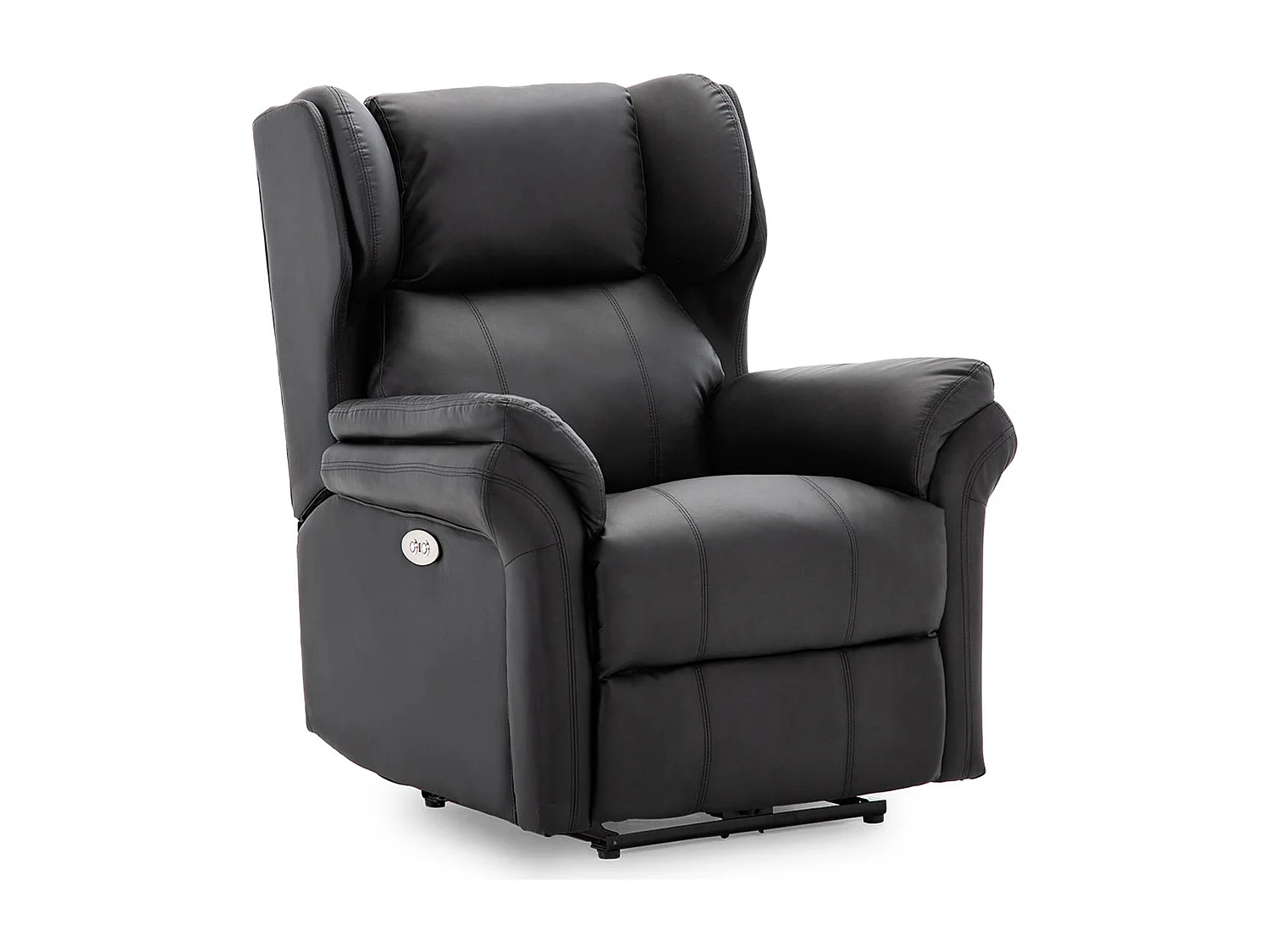 Electric Recliner Chair Wingback Design & USB Port In Bonded Leather