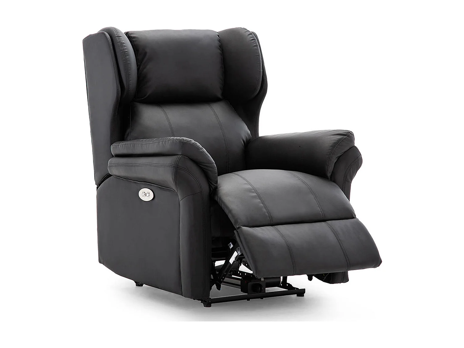 Electric Recliner Chair Wingback Design & USB Port In Bonded Leather