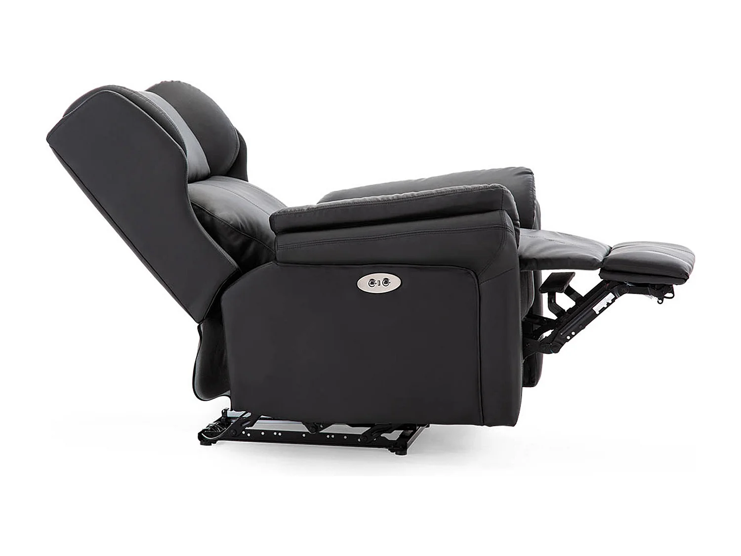 Electric Recliner Chair Wingback Design & USB Port In Bonded Leather