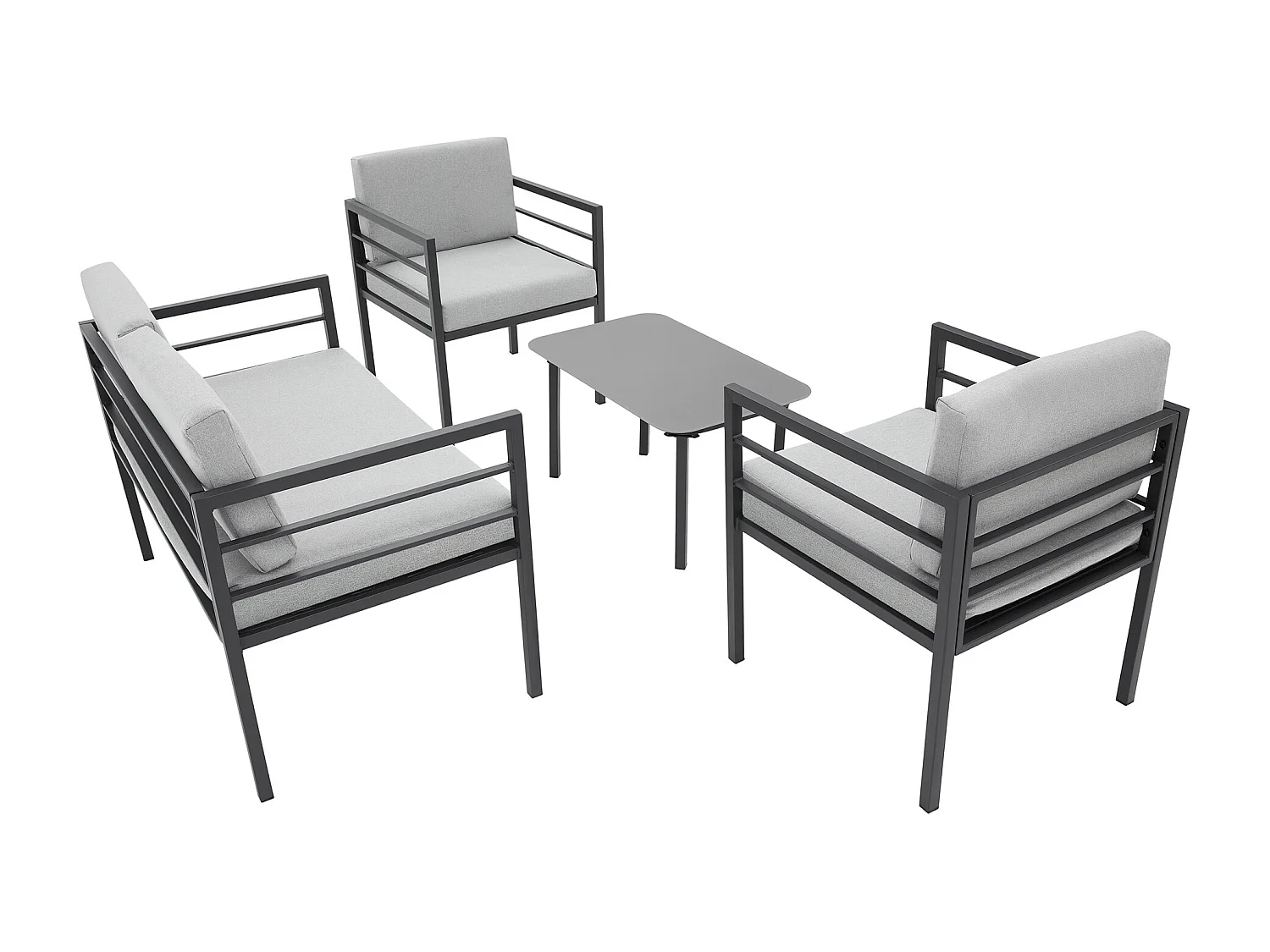 Rhodes Garden Sofa Set 4 Seater Garden Furniture Set w Table and Cover