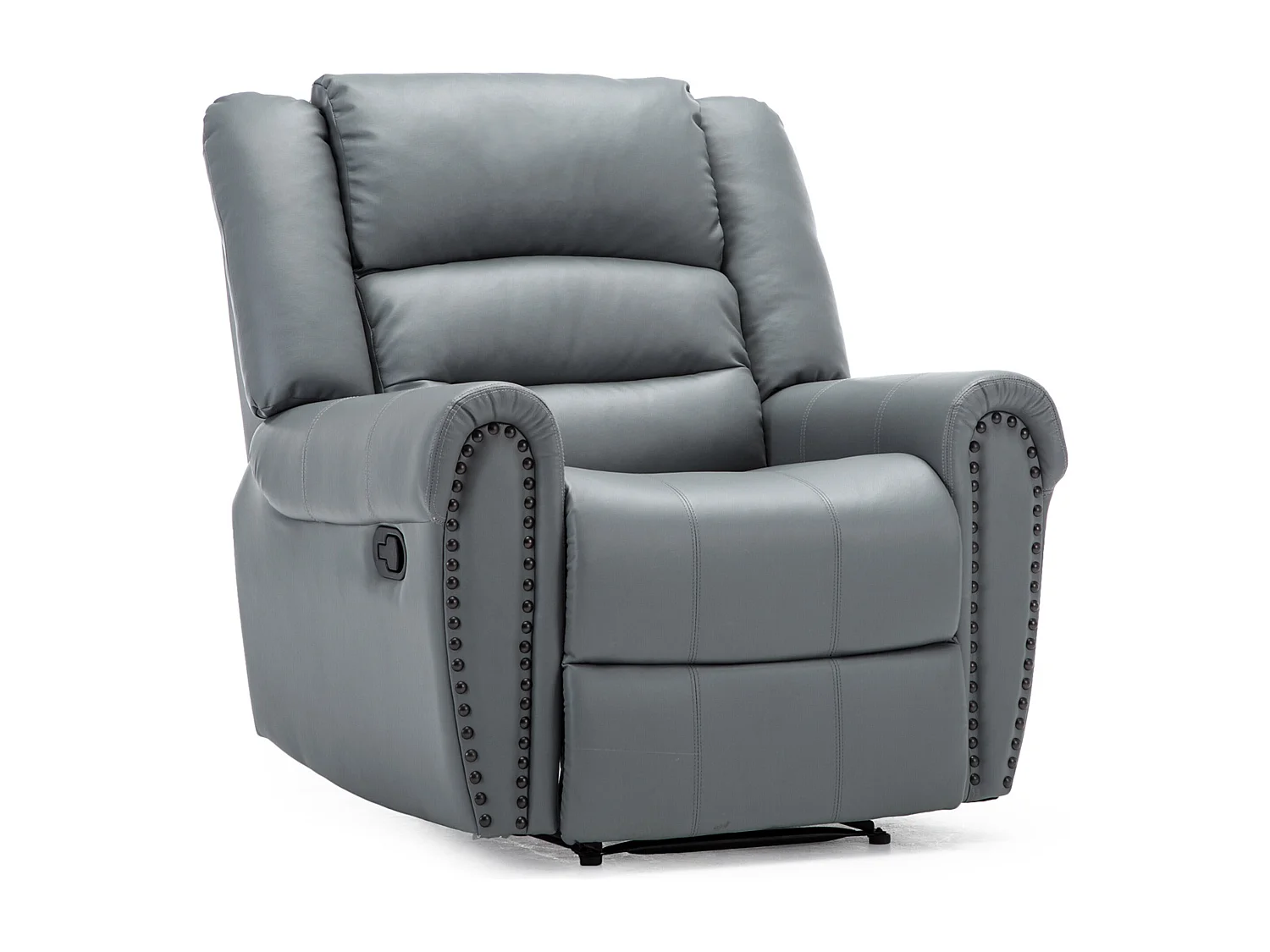 Denver Bonded Leather Manual Recliner Stud Sofa Home Lounge Chair