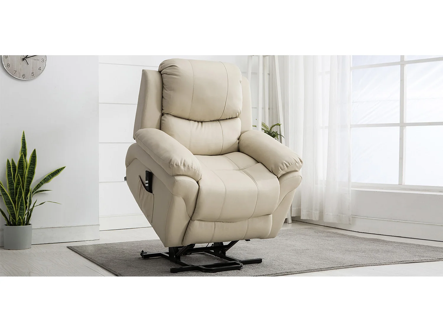 Madison Dual Motor Electric Rise Recliner Bonded Leather Lift Chair
