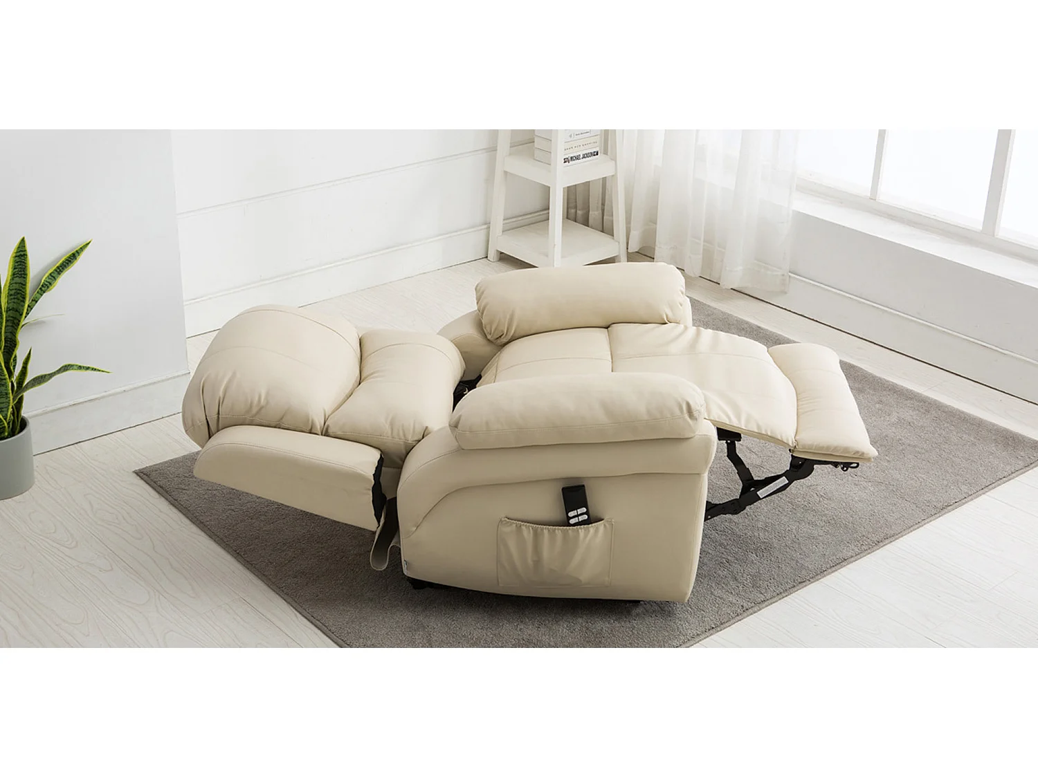 Madison Dual Motor Electric Rise Recliner Bonded Leather Lift Chair