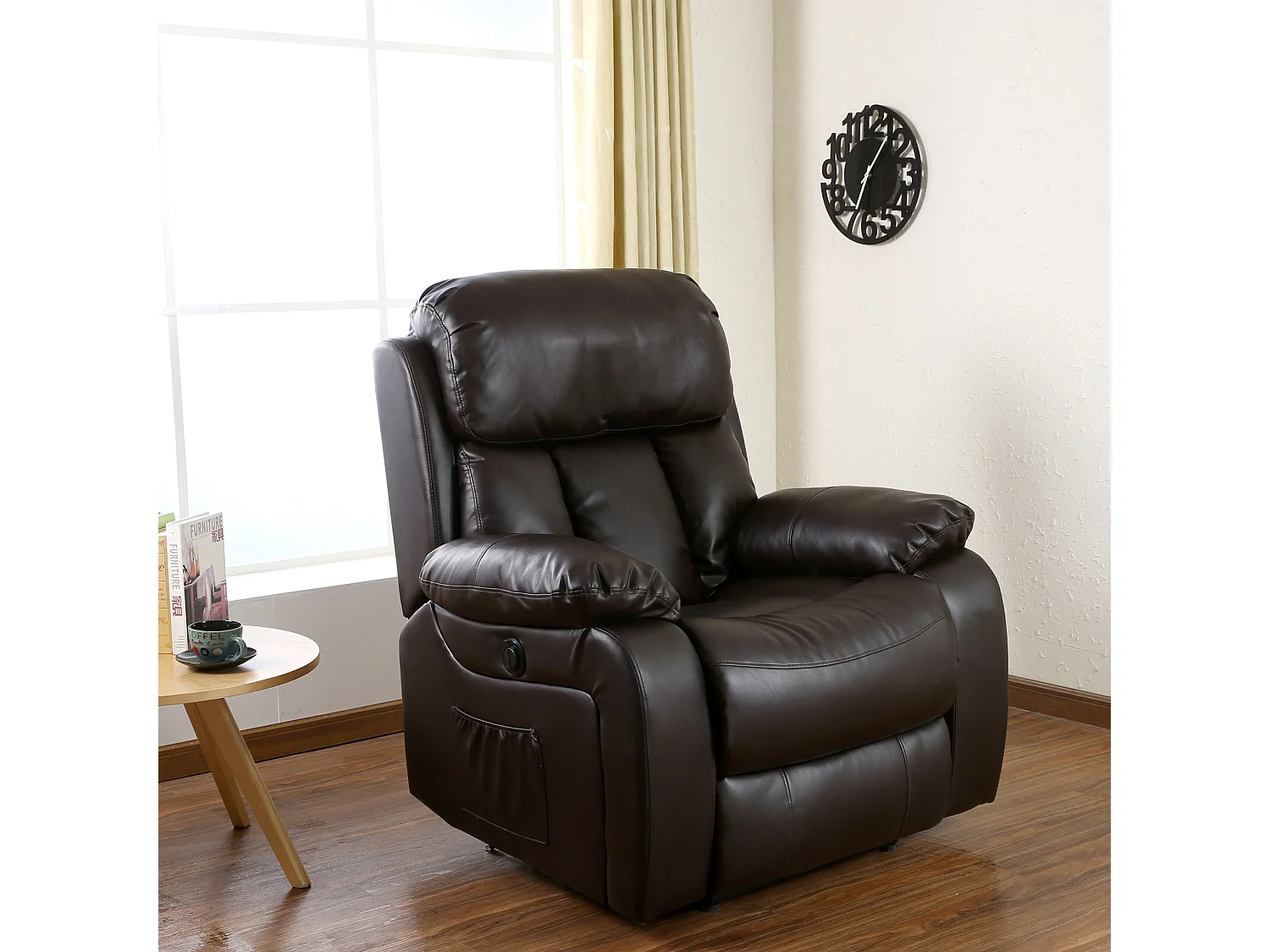 Chester Electric Bonded Leather Automatic Recliner Heat & Massage Chair
