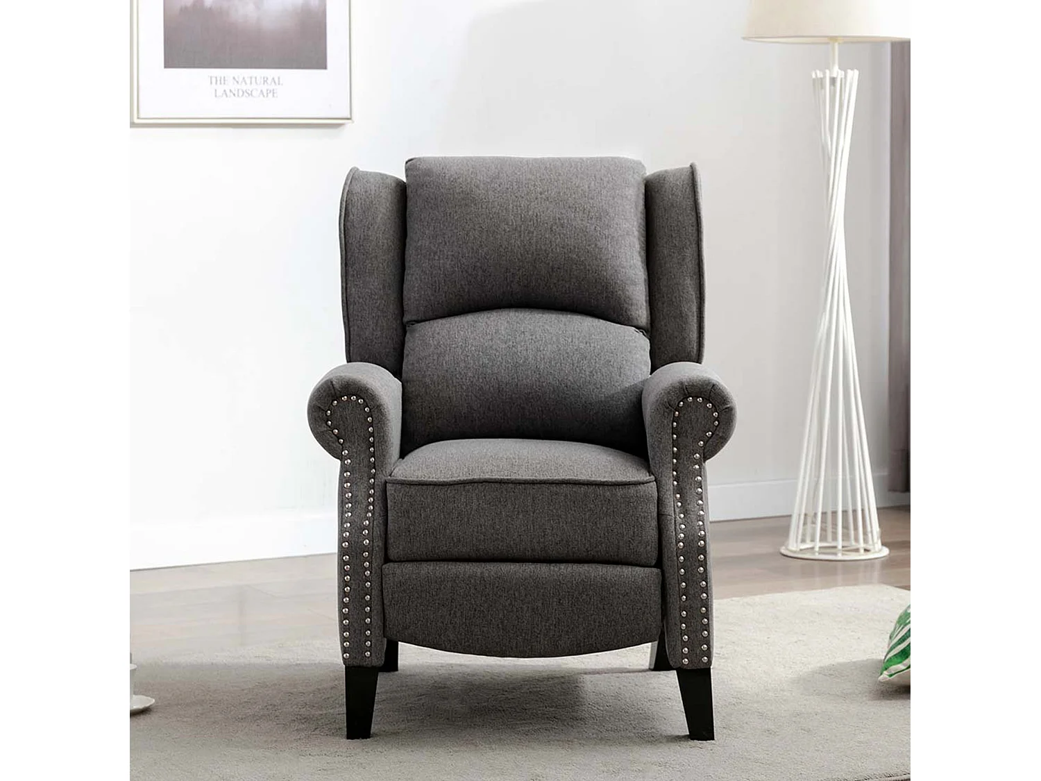 Charlotte Modern Fabric Pushback Recliner Sofa Accent Chair