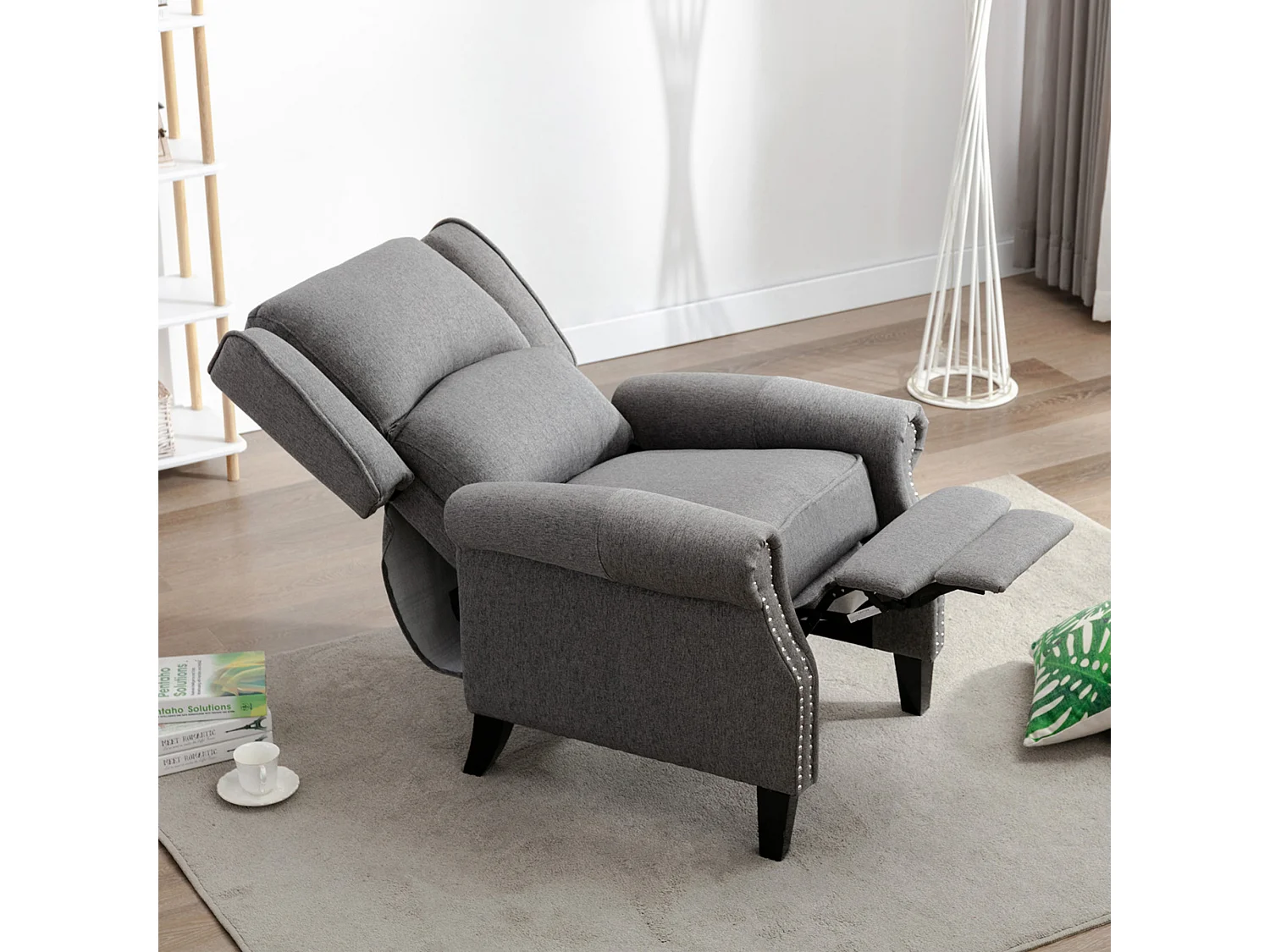 Charlotte Modern Fabric Pushback Recliner Sofa Accent Chair