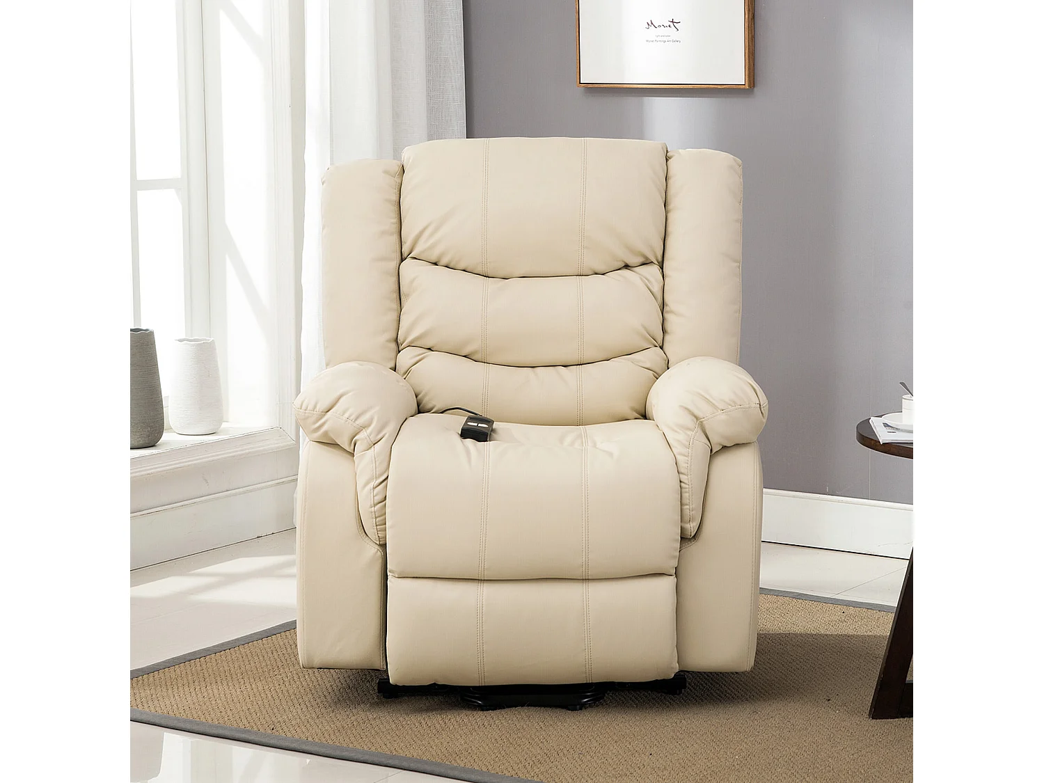 Seattle Electric Single Motor Rise Recliner Bonded Leather Chair