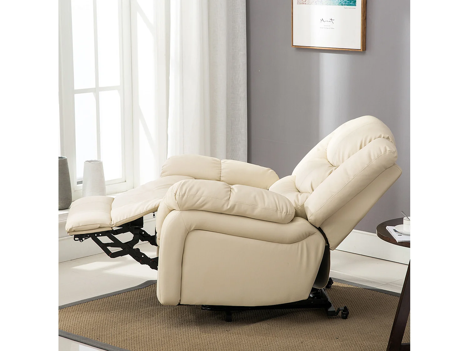 Seattle Electric Single Motor Rise Recliner Bonded Leather Chair
