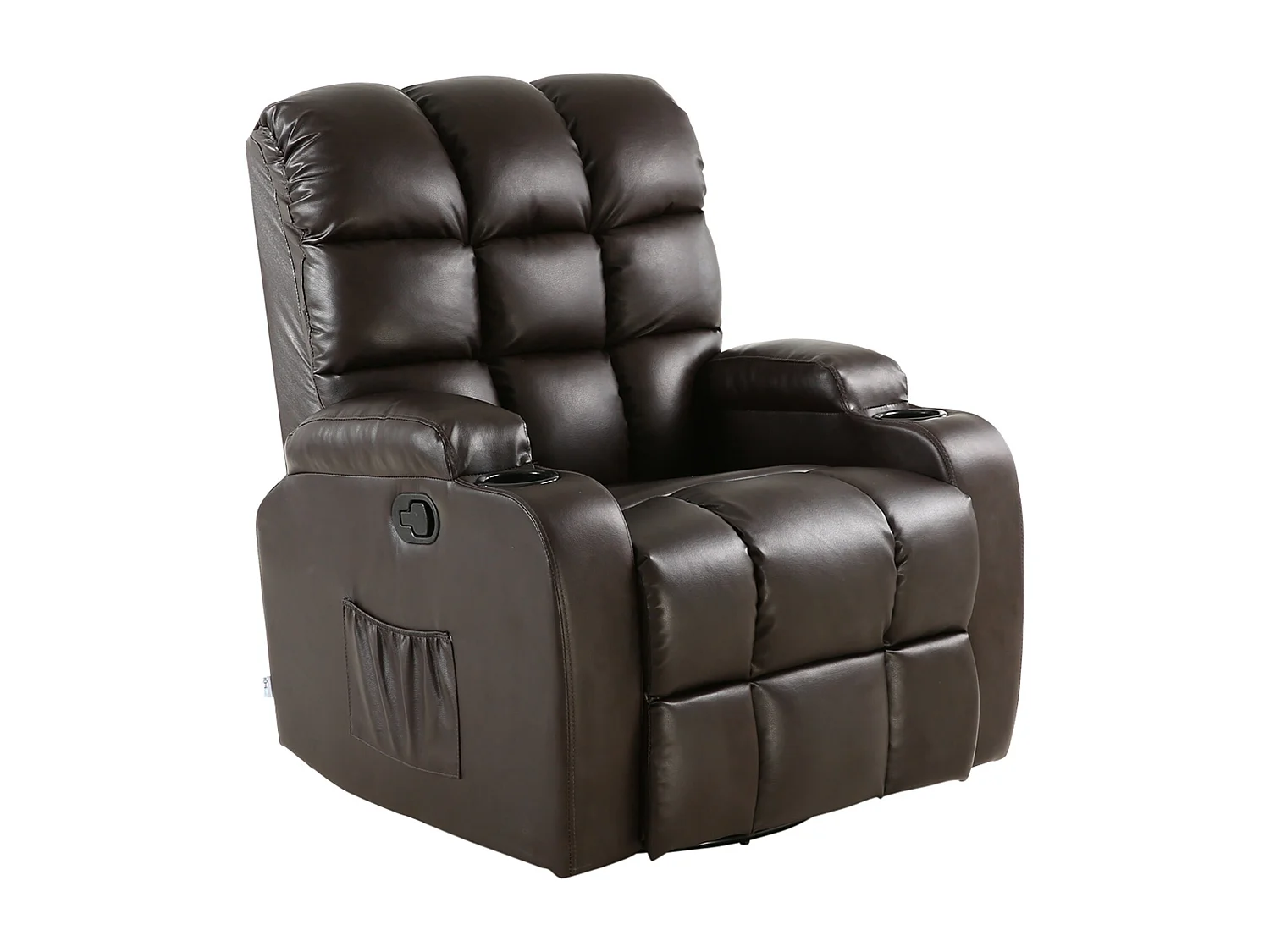 Regal Bonded Leather Recliner Rocking Swivel Heat & Massage Chair