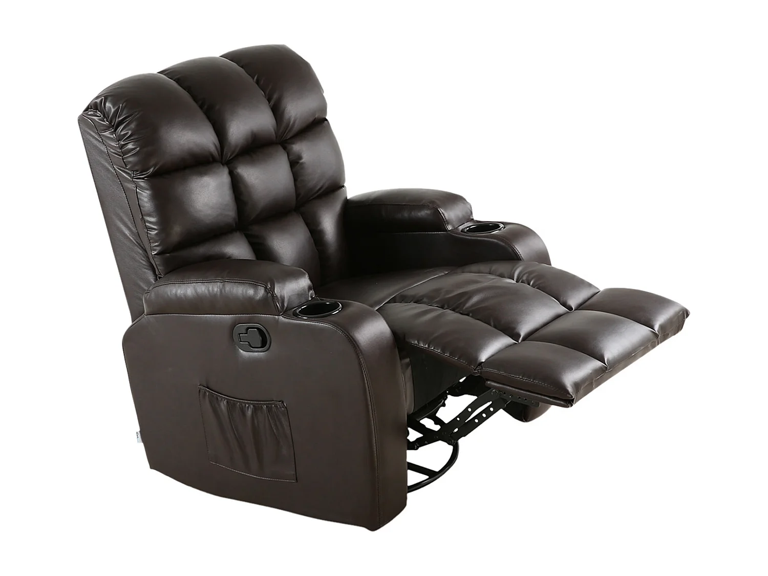Regal Bonded Leather Recliner Rocking Swivel Heat & Massage Chair