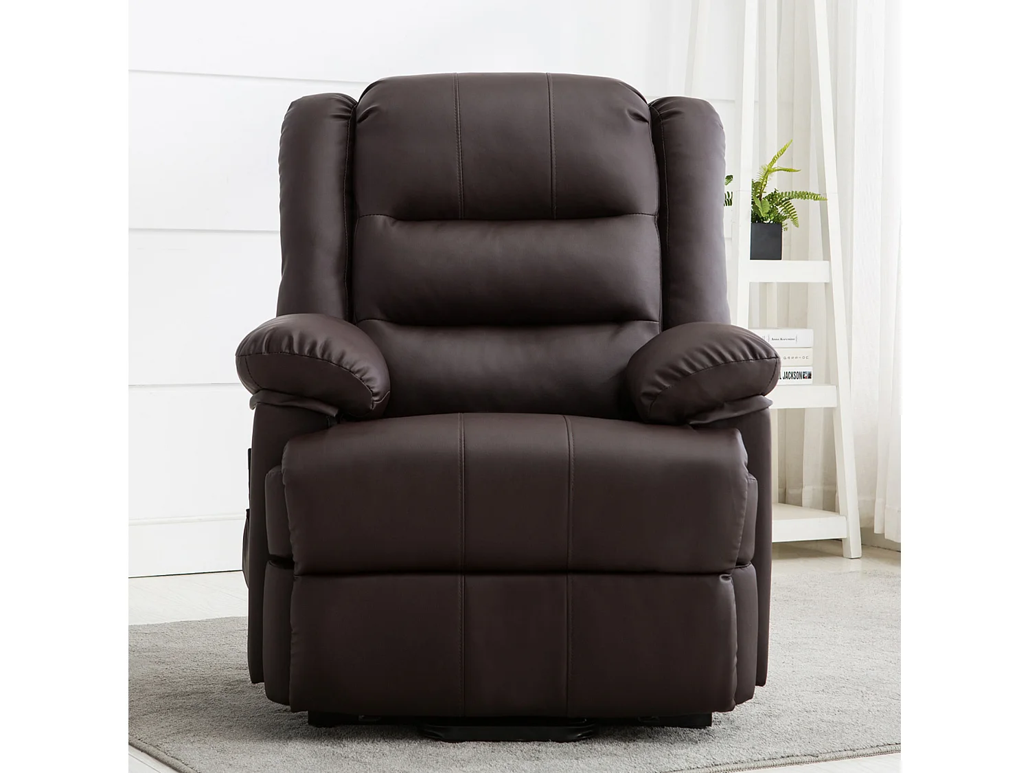 Loxley Dual Motor Electric Rise Recliner Bonded Leather Lift Chair