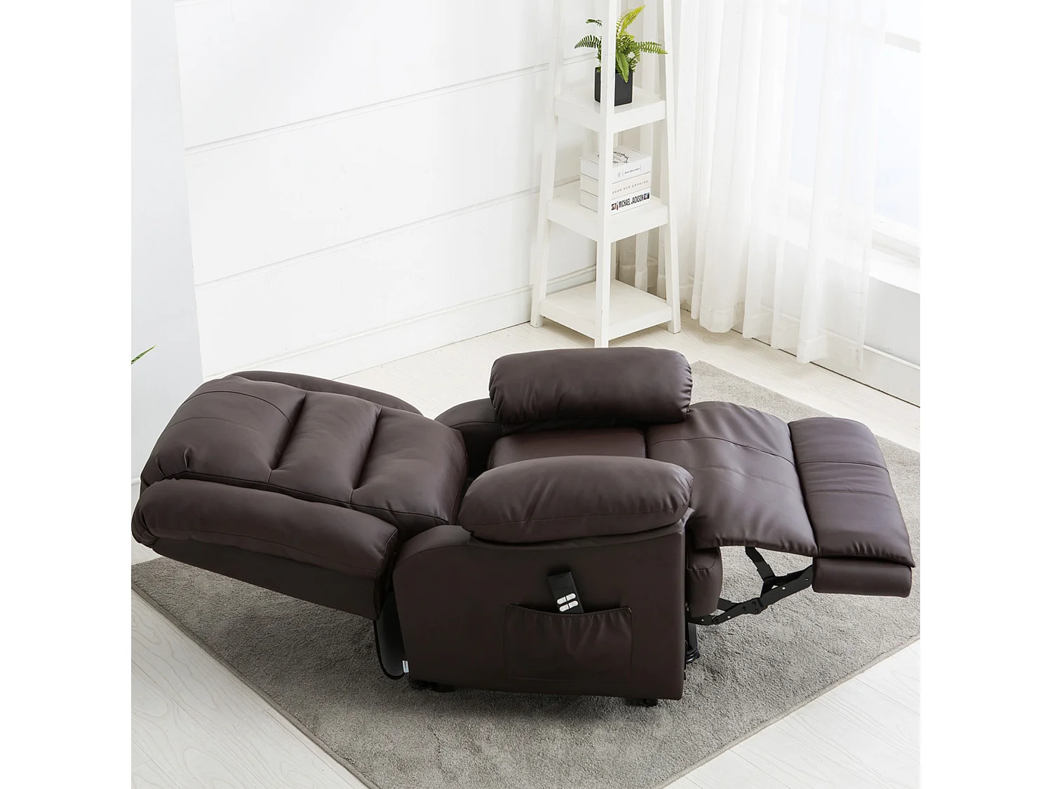 Loxley Dual Motor Electric Rise Recliner Bonded Leather Lift Chair
