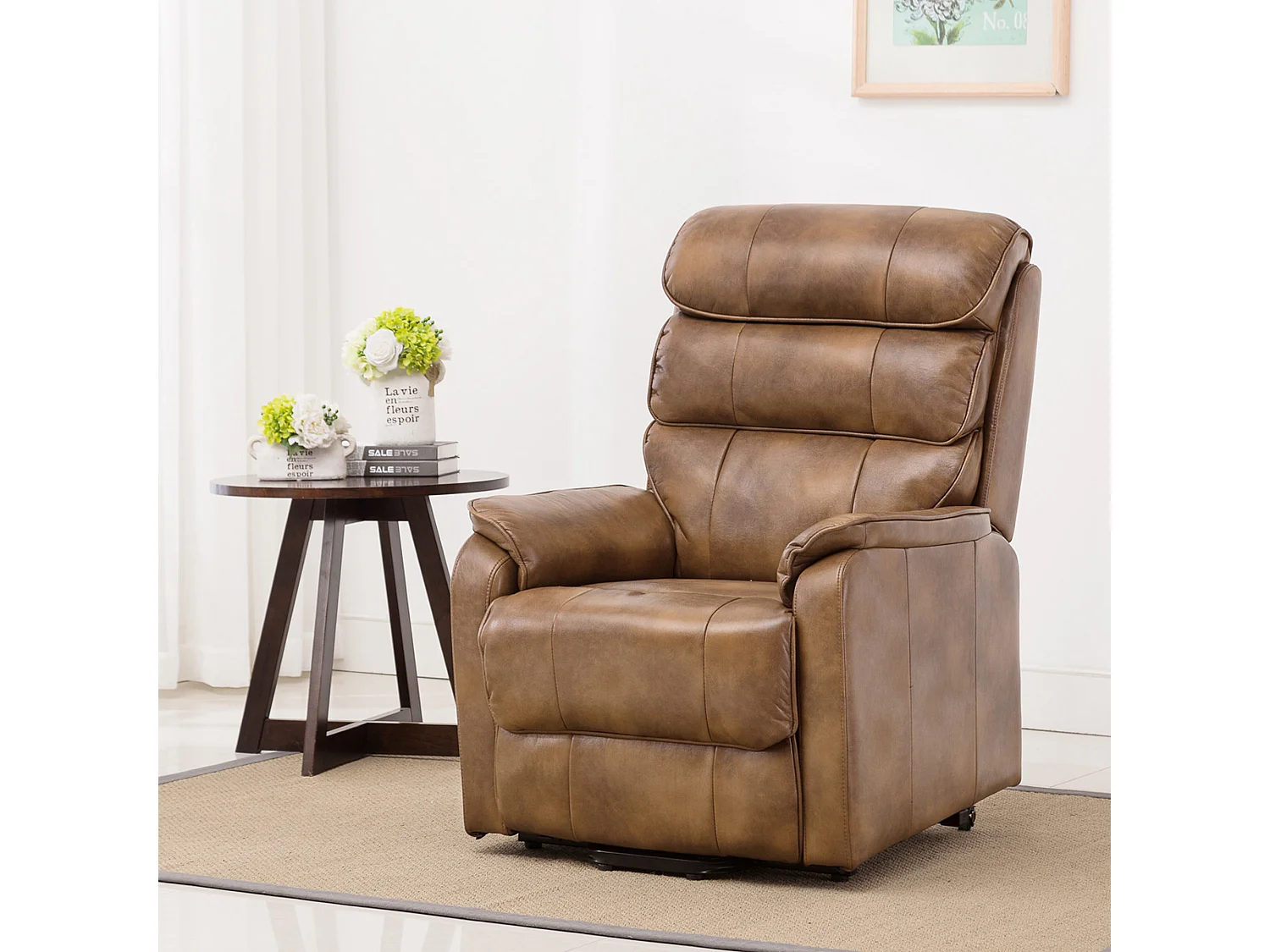 Buckingham Dual Motor Electric Rise Recliner Bonded Leather Chair