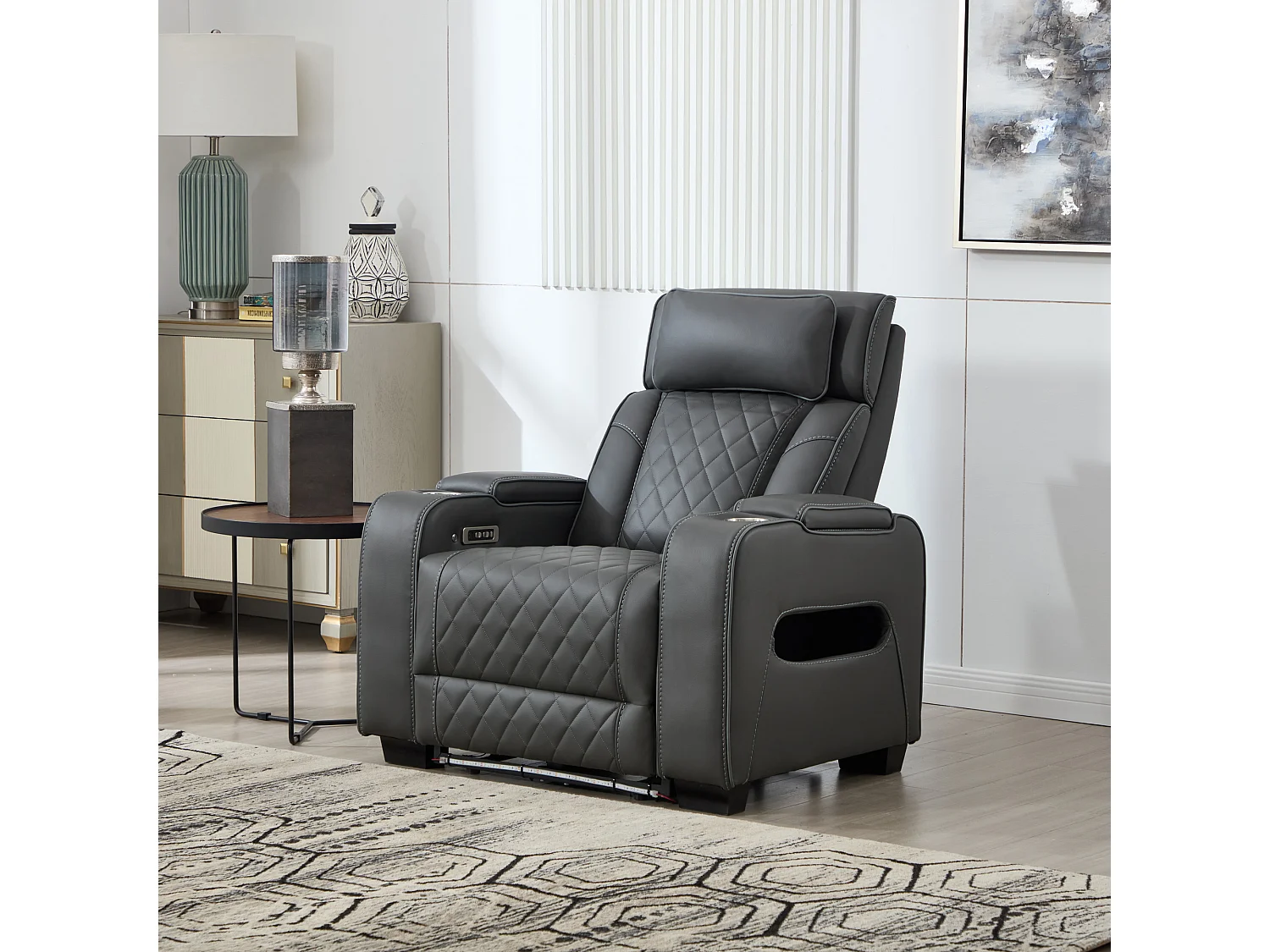 Capri Electric Recliner Cinema Chair w USB/C Charging and LED Lighting