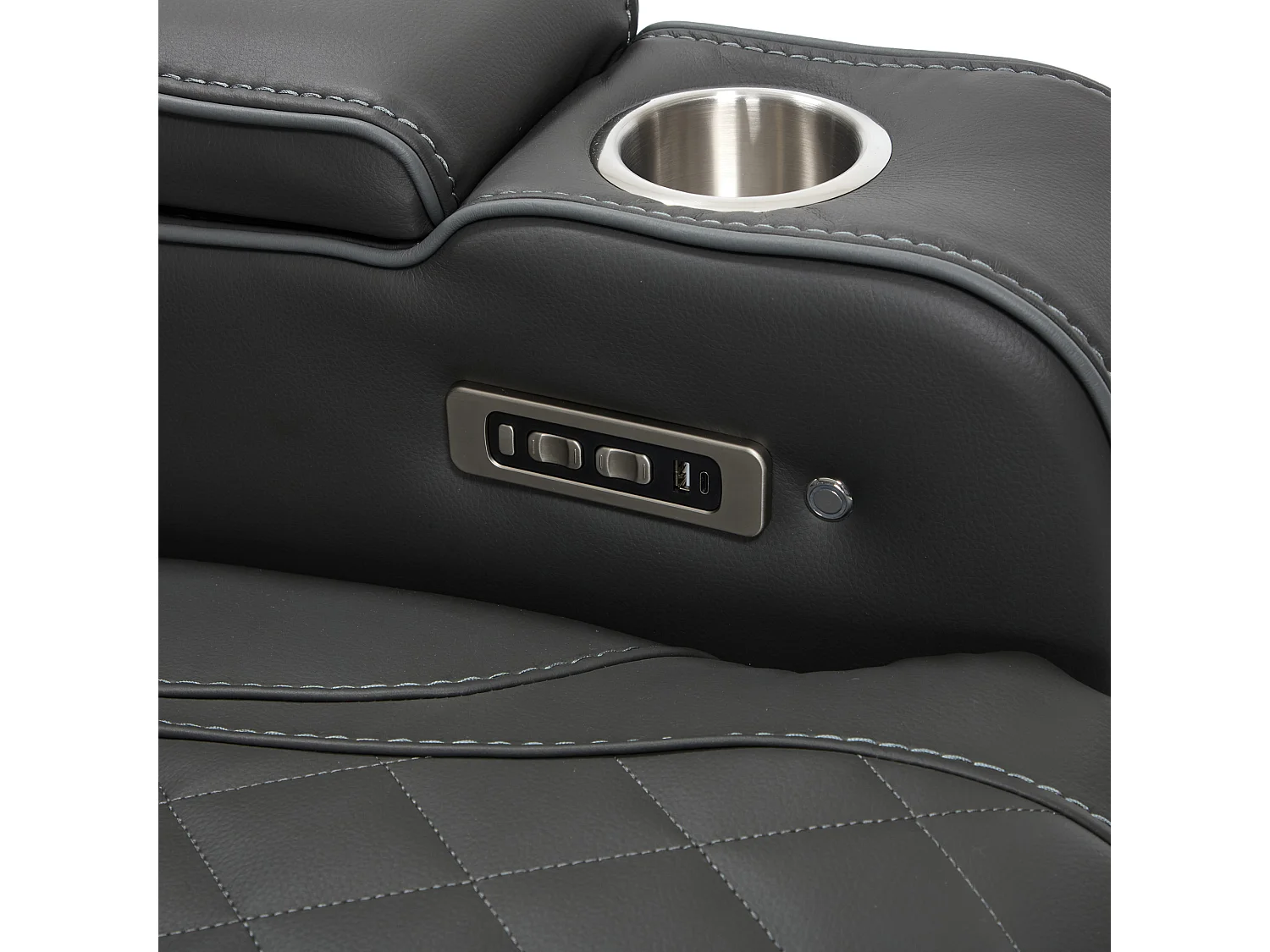 Capri Electric Recliner Cinema Chair w USB/C Charging and LED Lighting