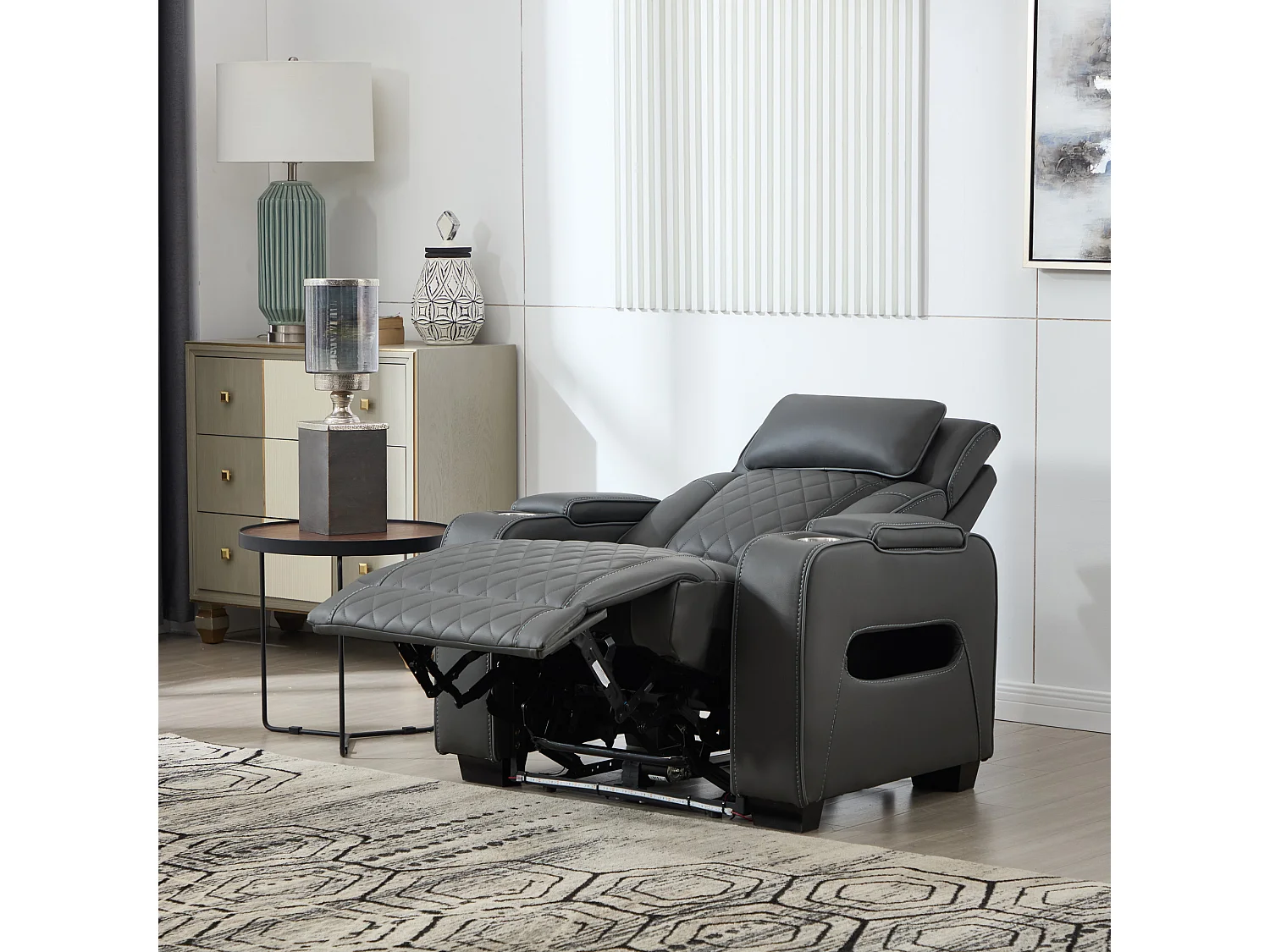 Capri Electric Recliner Cinema Chair w USB/C Charging and LED Lighting