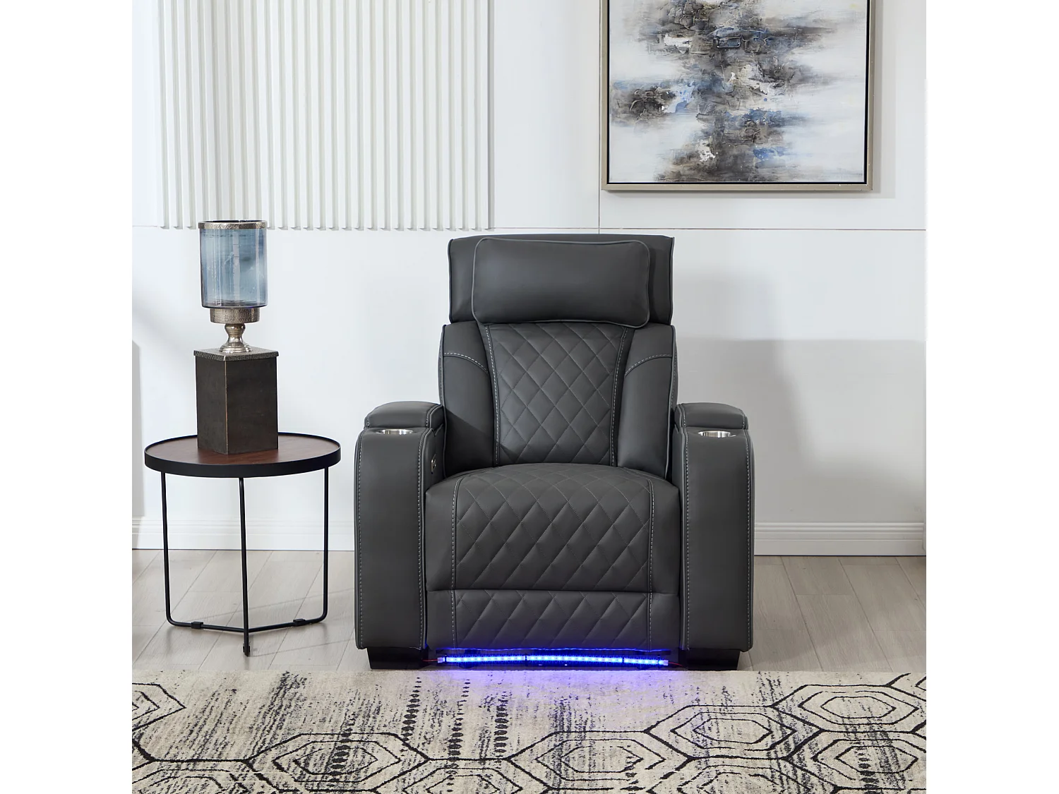 Capri Electric Recliner Cinema Chair w USB/C Charging and LED Lighting