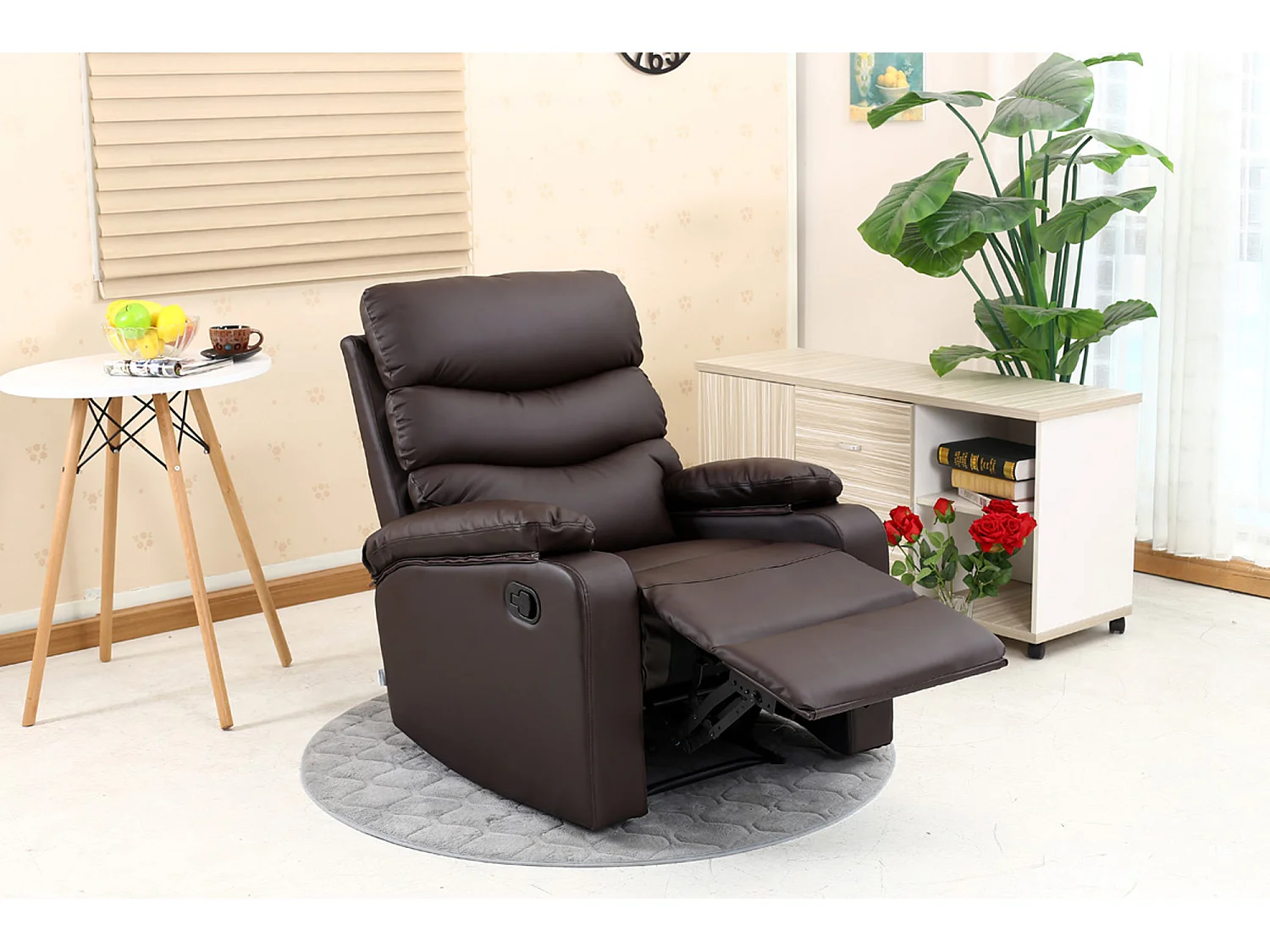 Ashby Leather Recliner Armchair Sofa Home Lounge Chair