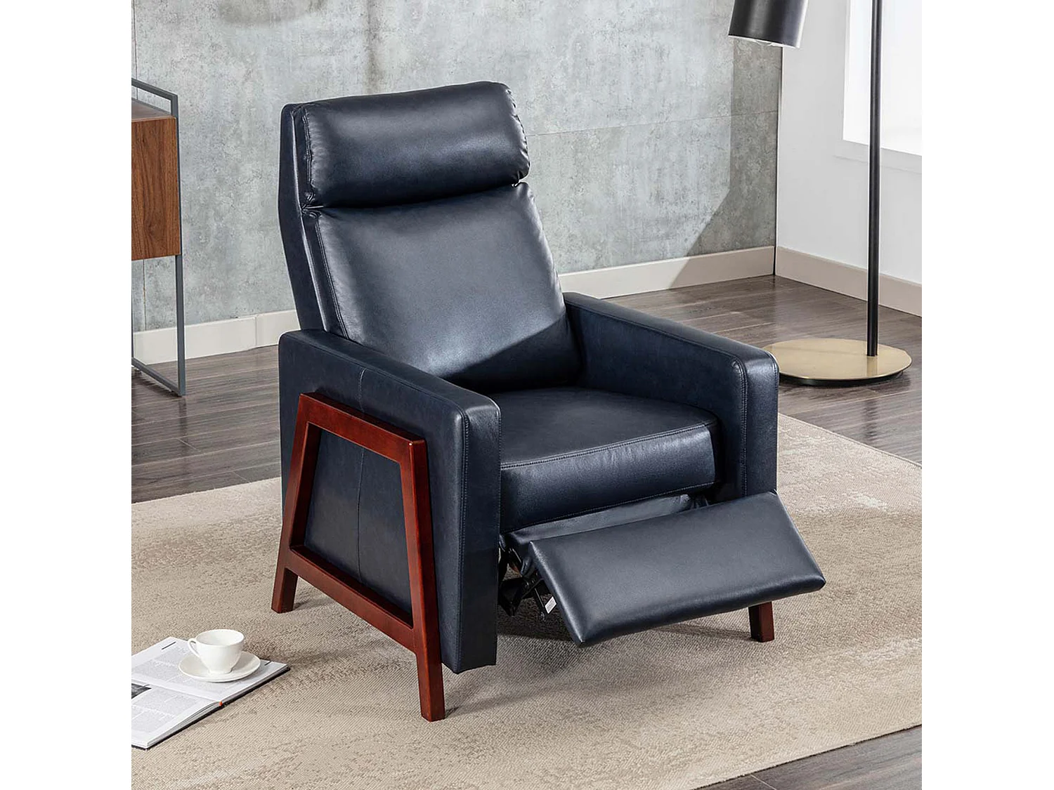 Riley Pushback Recliner Air Leather Modern Accent Recliner Chair