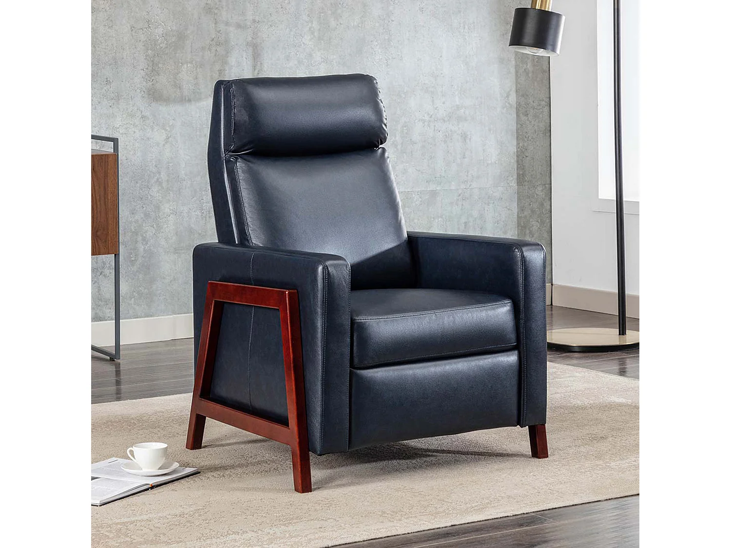 Riley Pushback Recliner Air Leather Modern Accent Recliner Chair