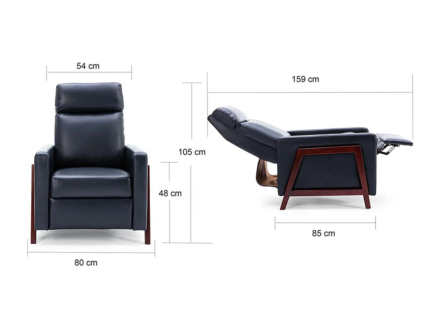 Riley Pushback Recliner Air Leather Modern Accent Recliner Chair